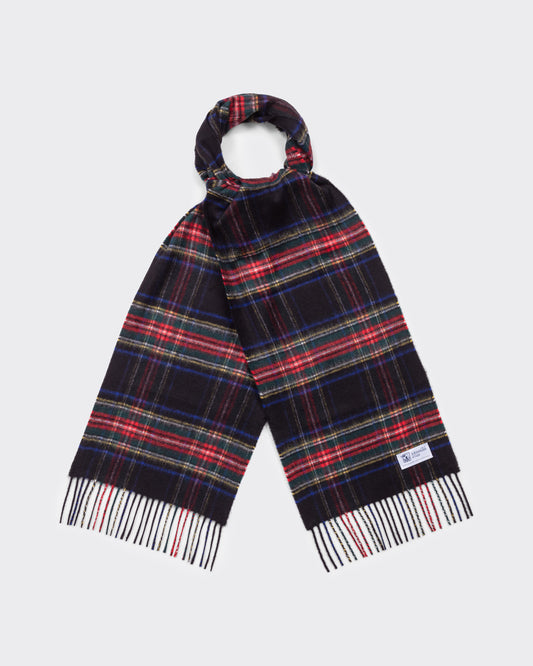 Cashmere Tartan Scarf : Black Stewart