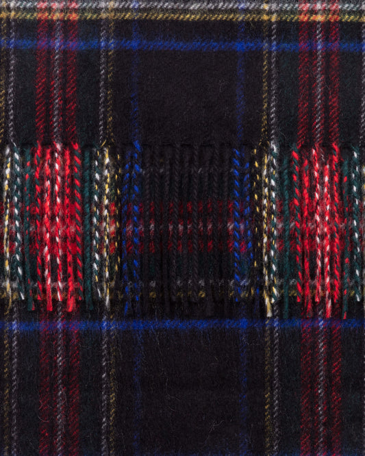 Cashmere Tartan Scarf : Black Stewart
