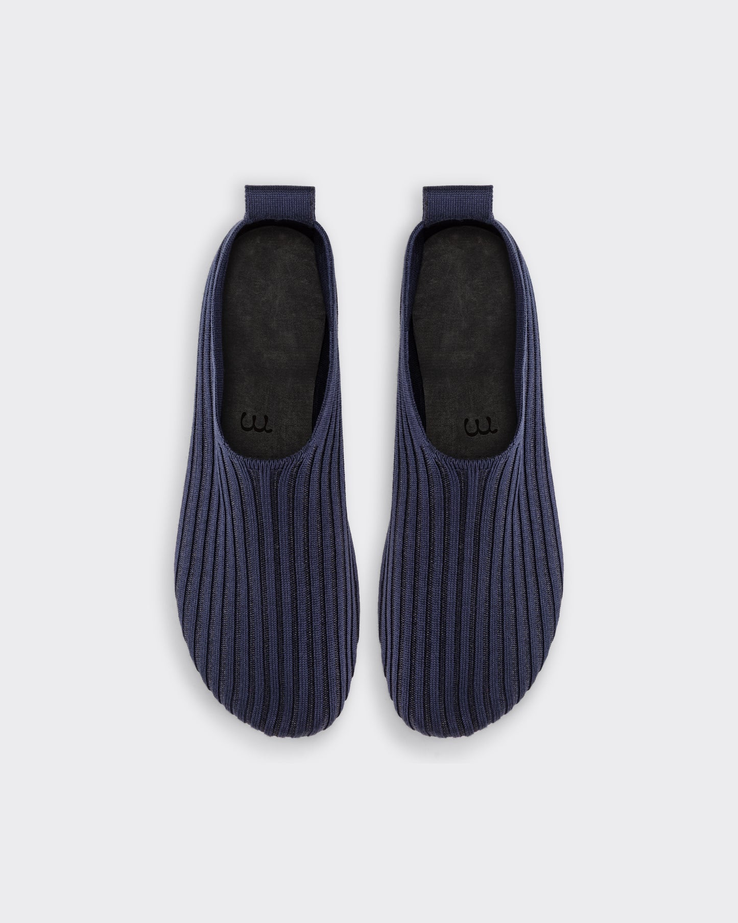 Meta Campania Collective Italian silk slip-on shoes midnight blue top view BEIGE HABILLEUR PARIS