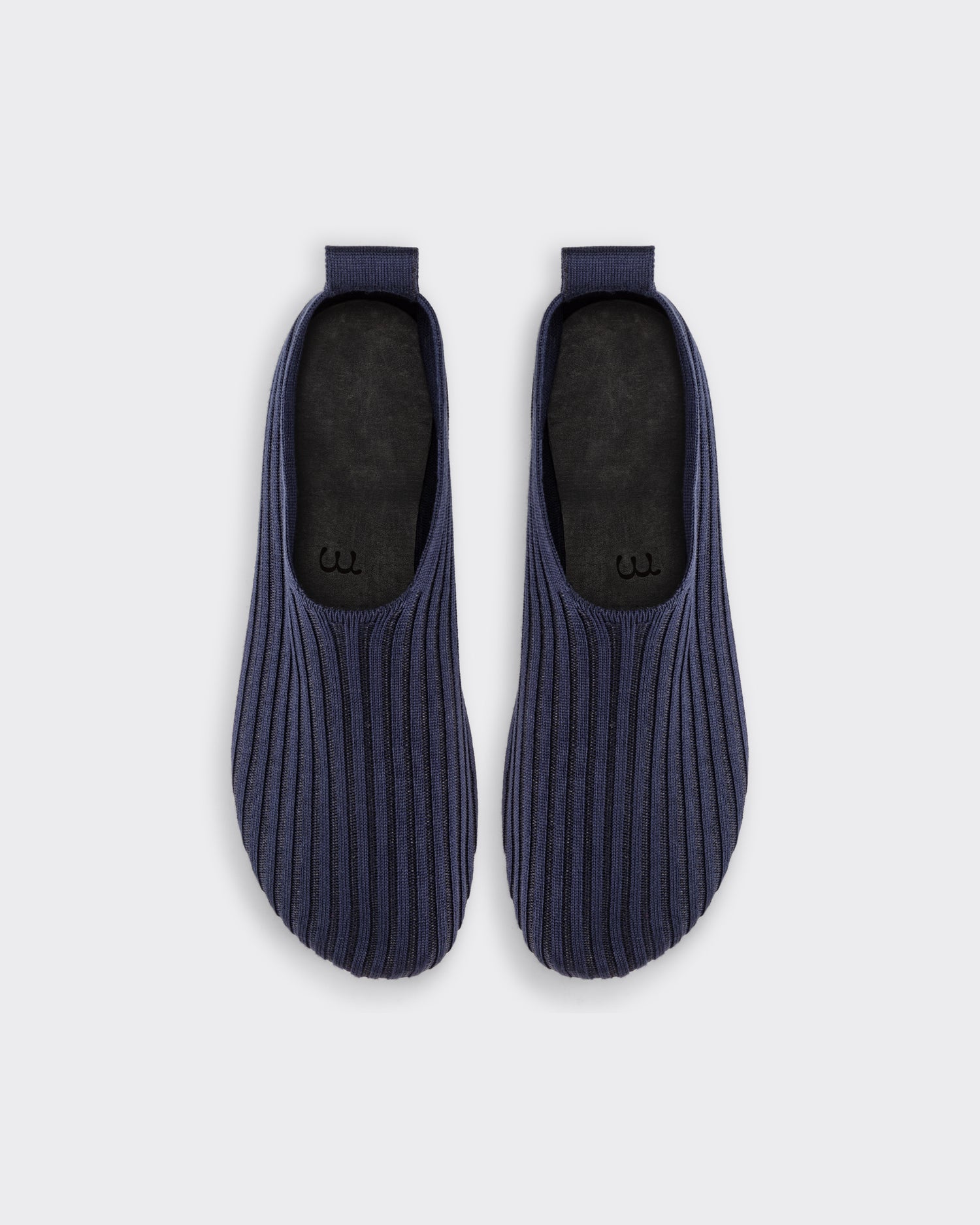 Meta Campania Collective Italian silk slip-on shoes midnight blue top view BEIGE HABILLEUR PARIS
