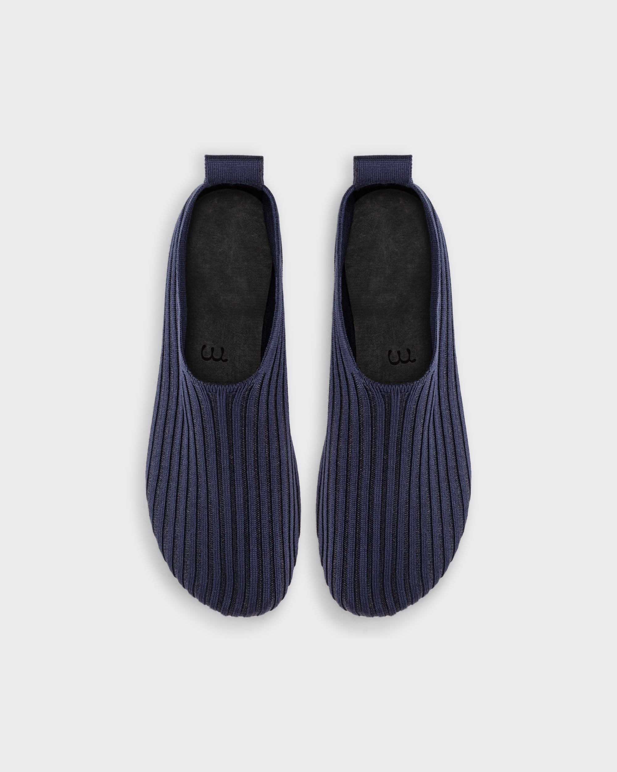 Meta Campania Collective Italian silk slip-on shoes midnight blue top view BEIGE HABILLEUR PARIS