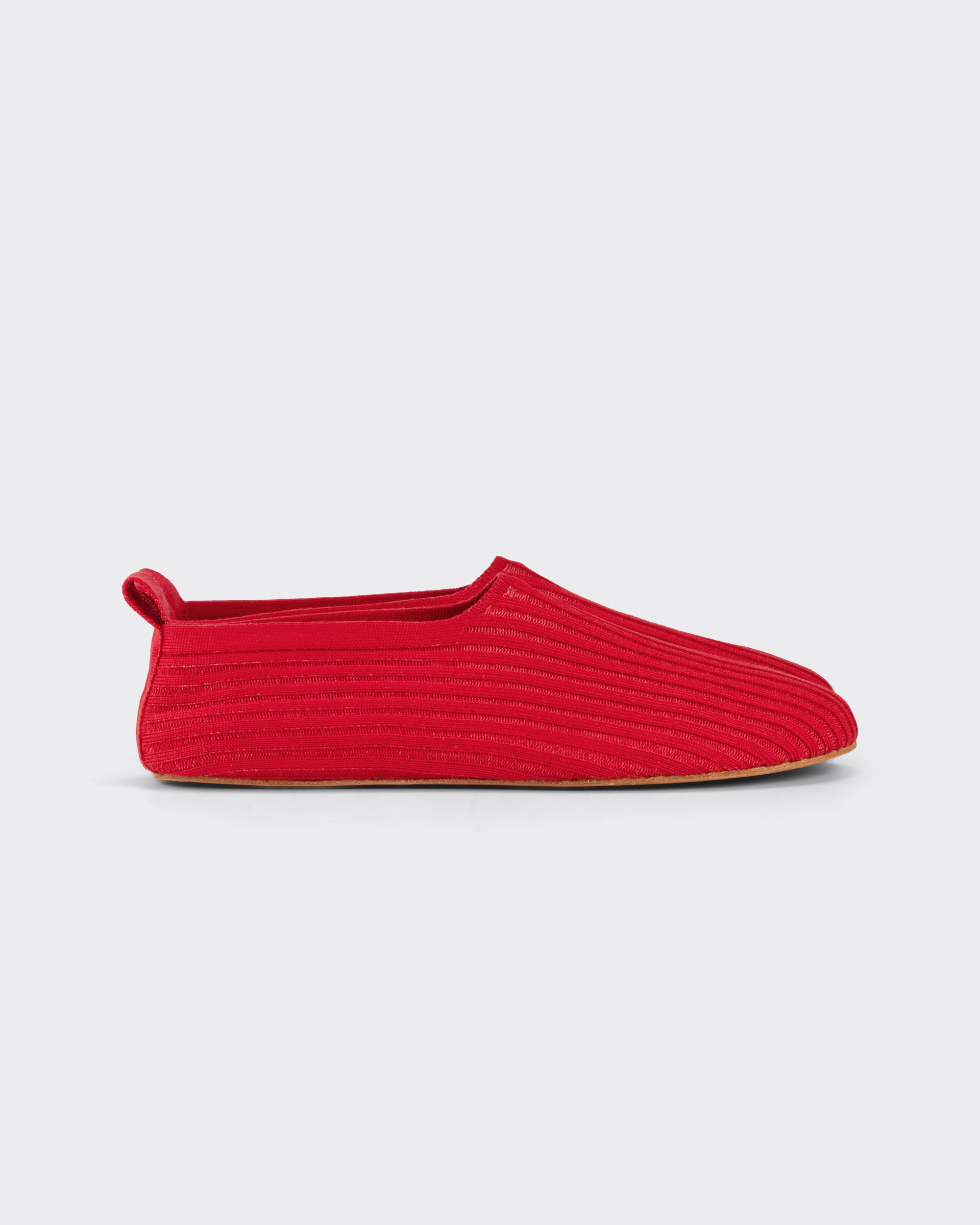 Meta Campania Collective Italian silk slip-on shoes red front view BEIGE HABILLEUR PARIS