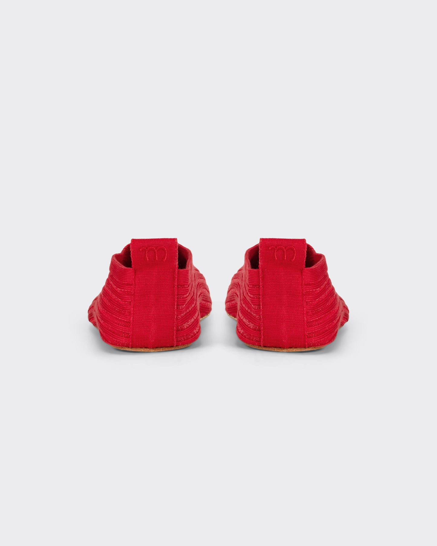 Meta Campania Collective red silk slip-on shoes leather sole back view BEIGE HABILLEUR PARIS
