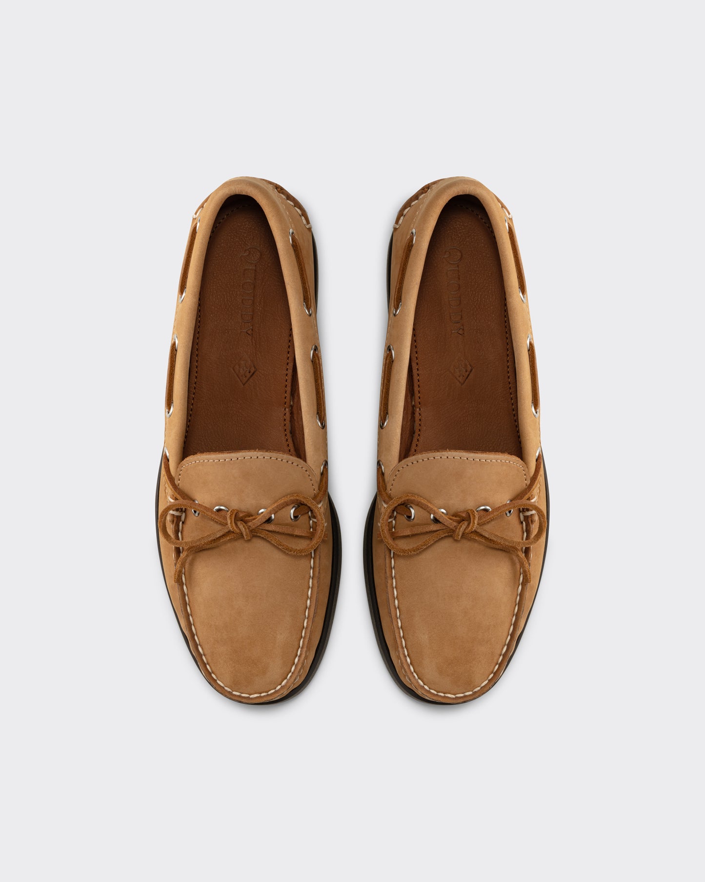 Quoddy Canoe shoes in beige nubuck leather, BEIGE HABILLEUR PARIS