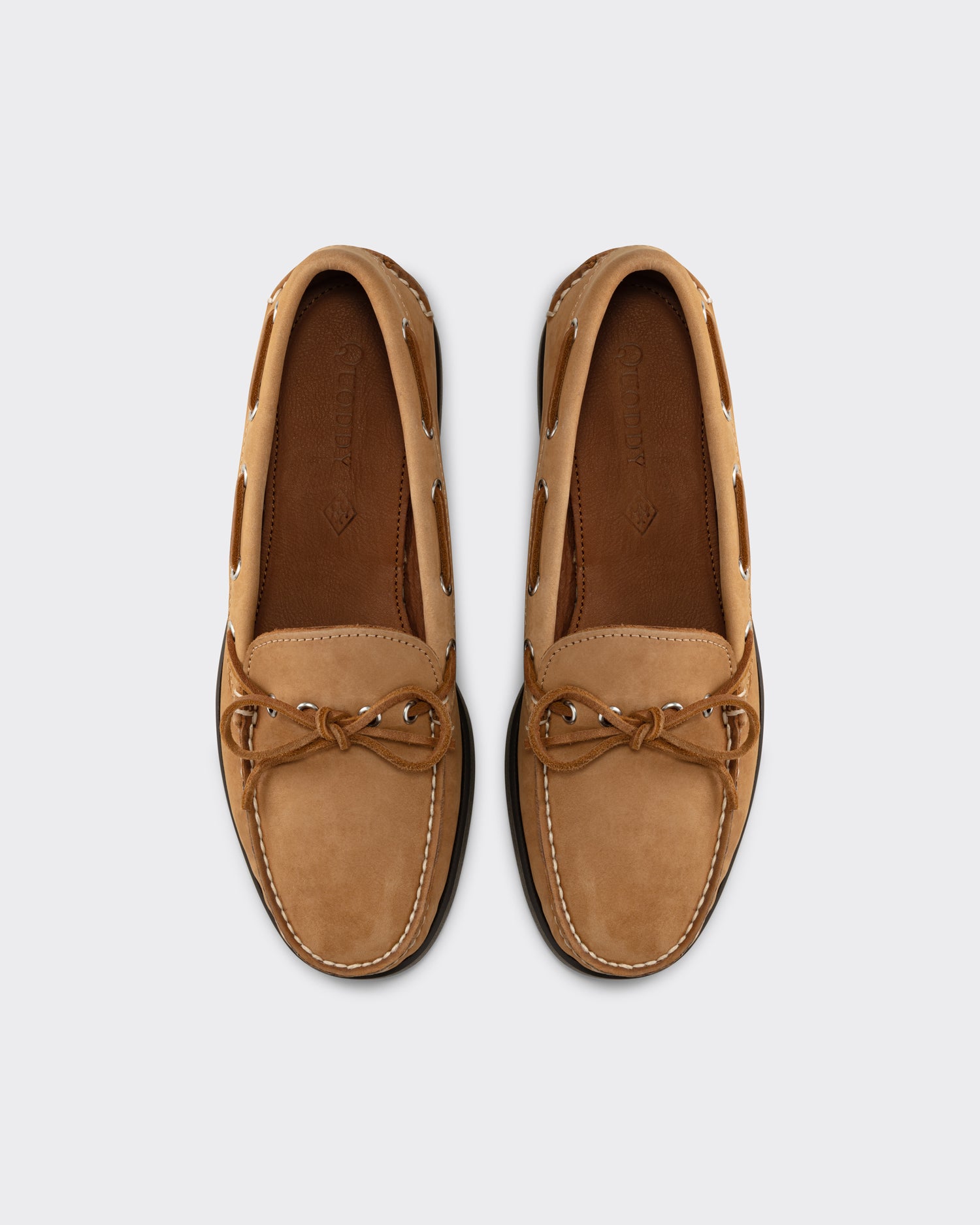Quoddy Canoe shoes in beige nubuck leather, BEIGE HABILLEUR PARIS
