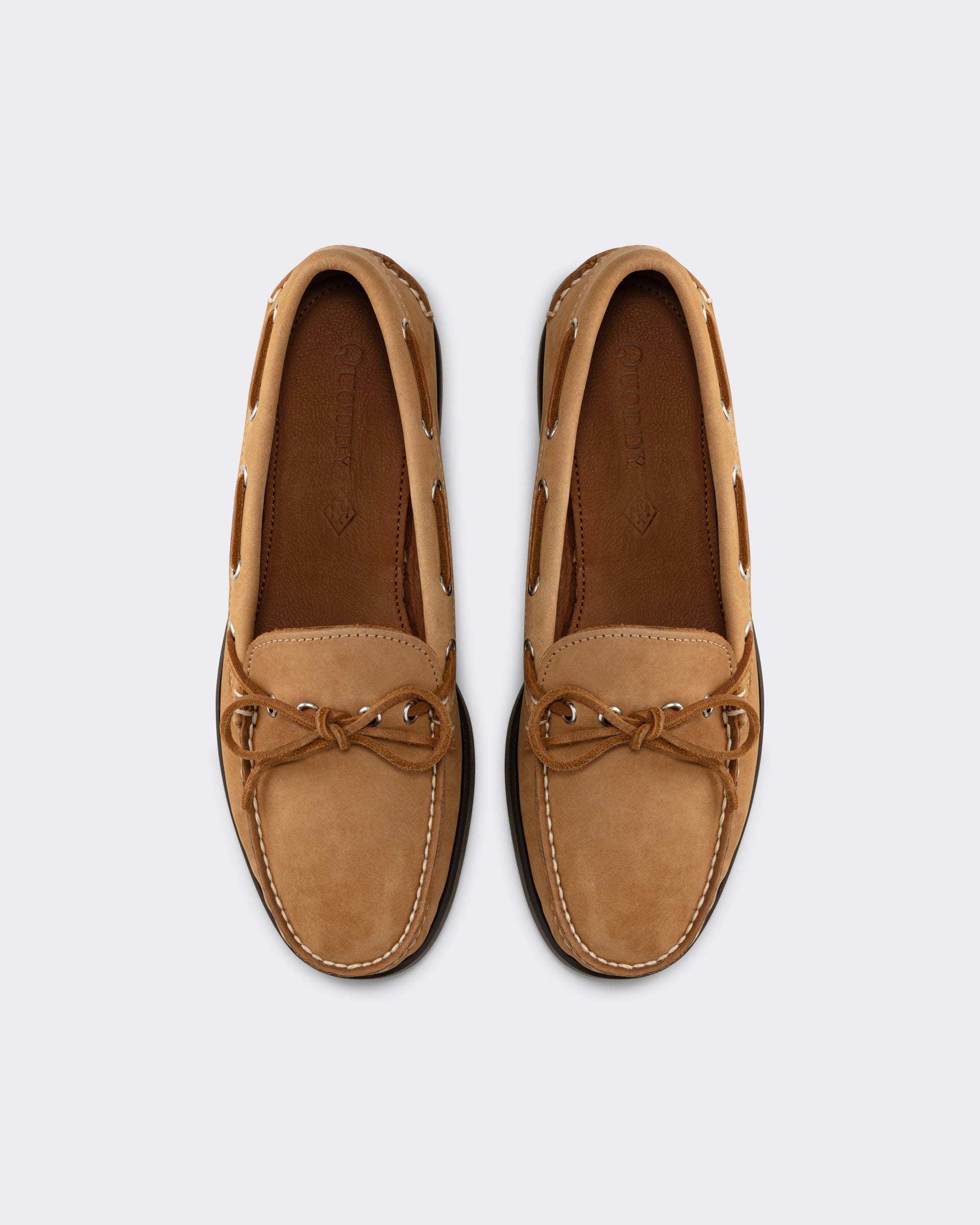 Quoddy Canoe shoes in beige nubuck leather, BEIGE HABILLEUR PARIS