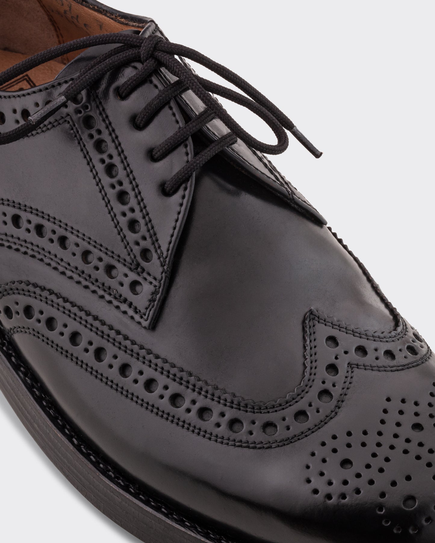 Derby “Rio” Full Brogue en Cordovan : Noir