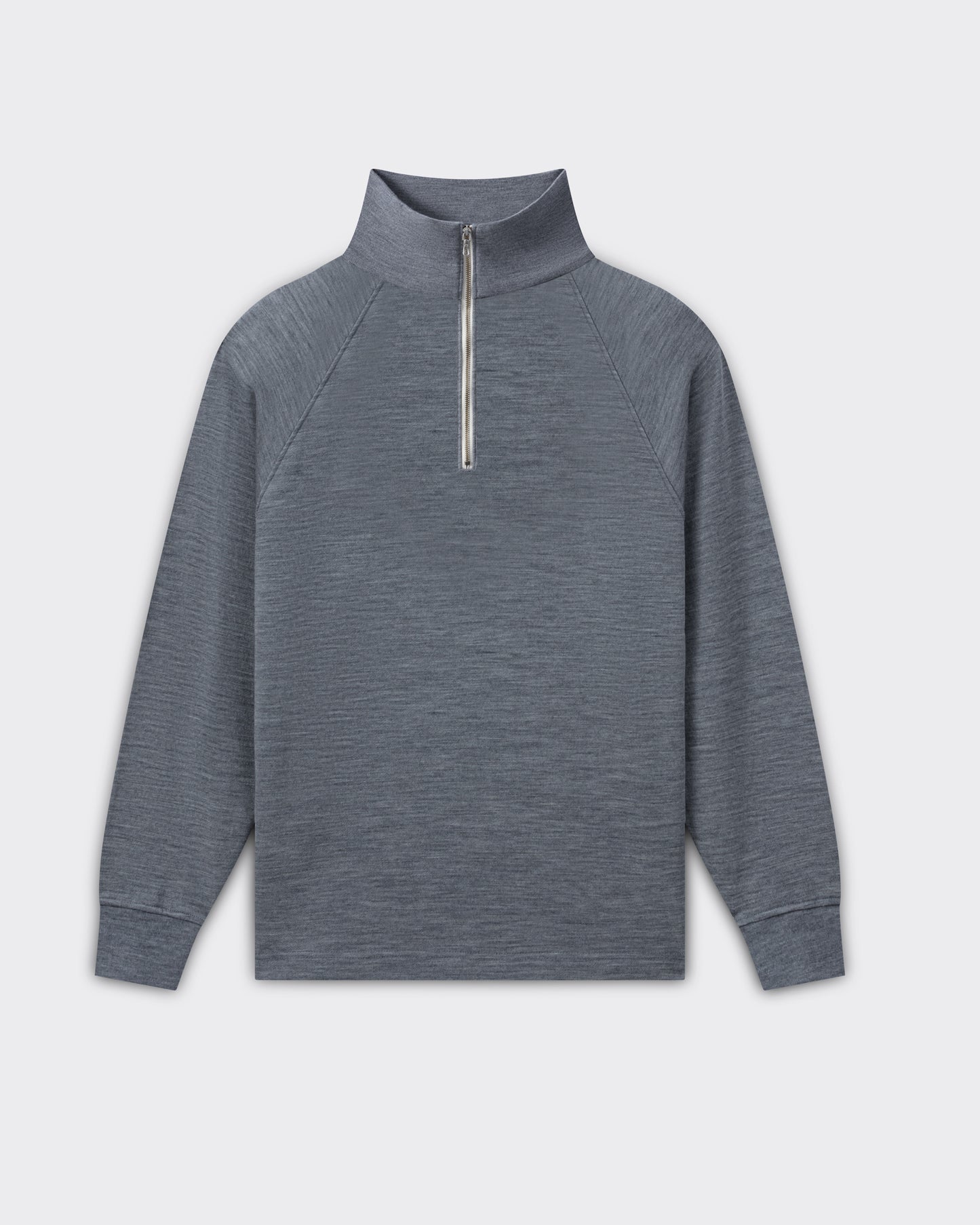 Pull Col Zippé en Laine Mérinos : Gris