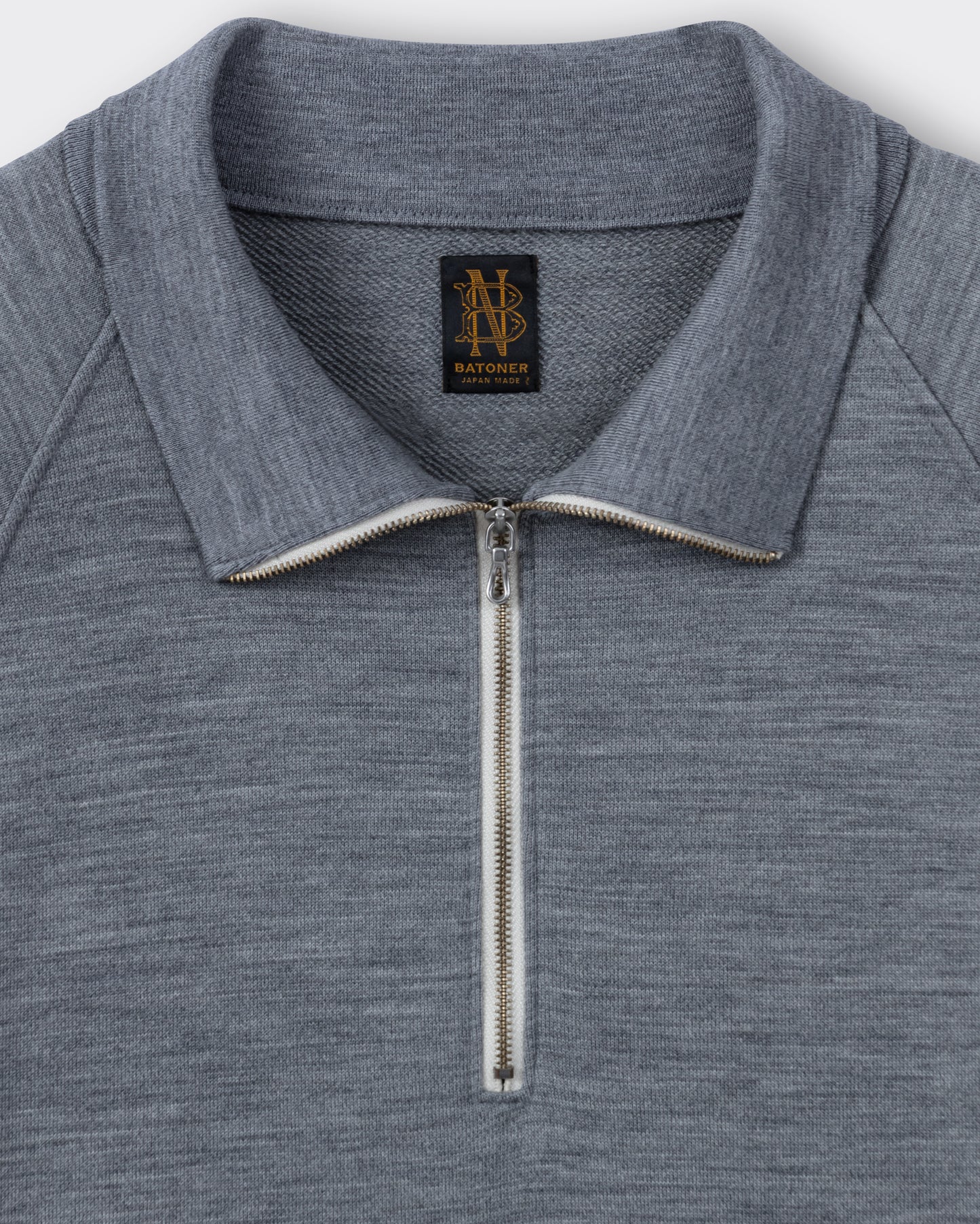 Pull Col Zippé en Laine Mérinos : Gris