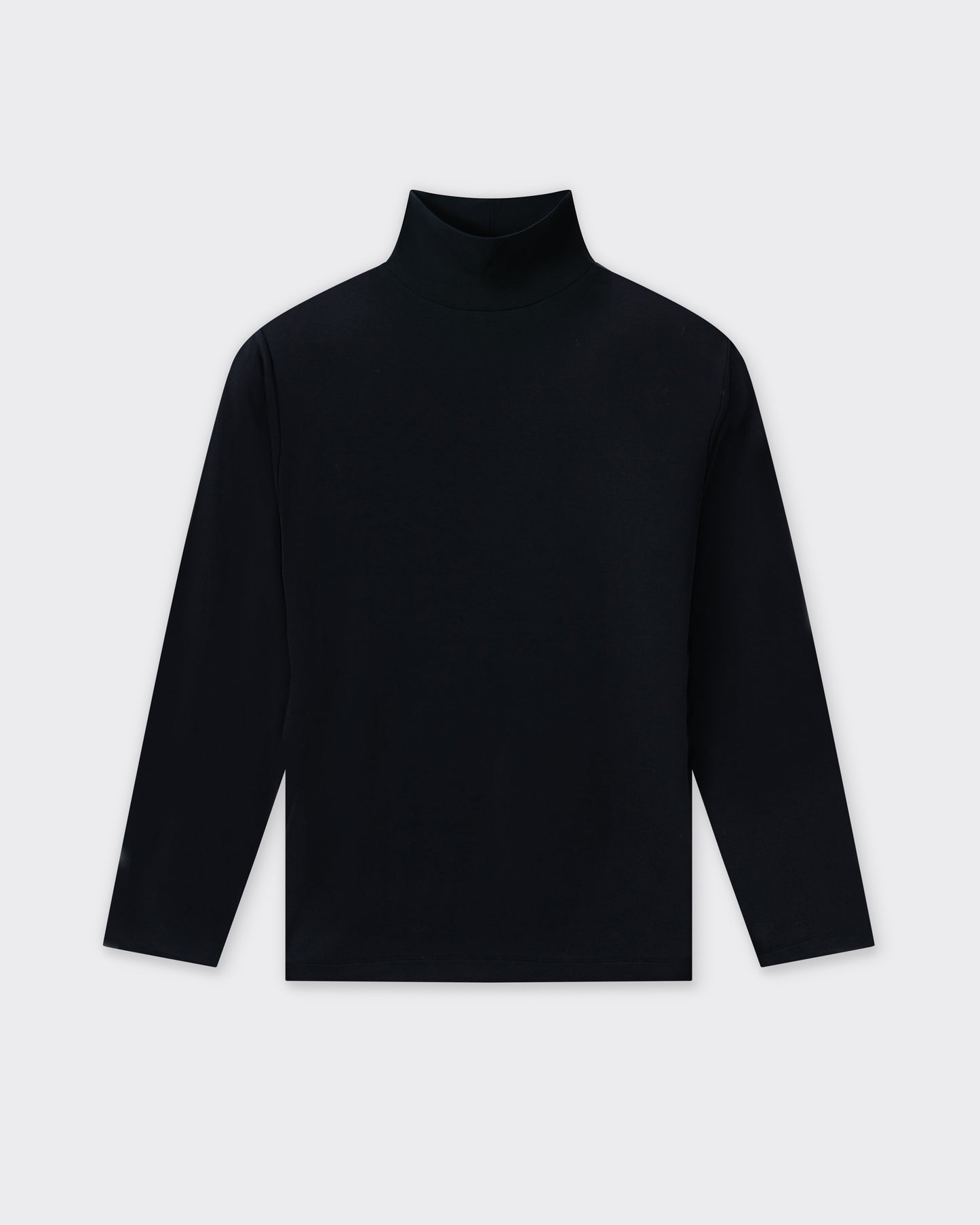 Cotton Mock Neck T-shirt : Black