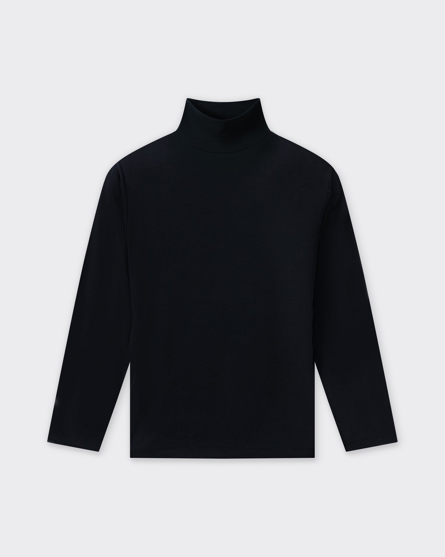 T-shirt Col Cheminée en Coton : Noir