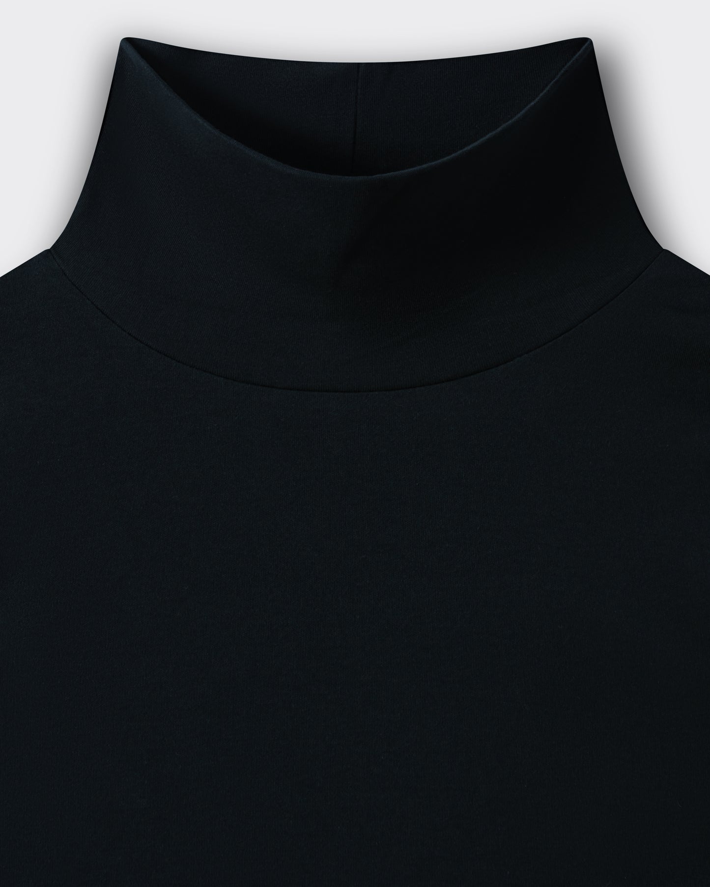 Cotton Mock Neck T-shirt : Black