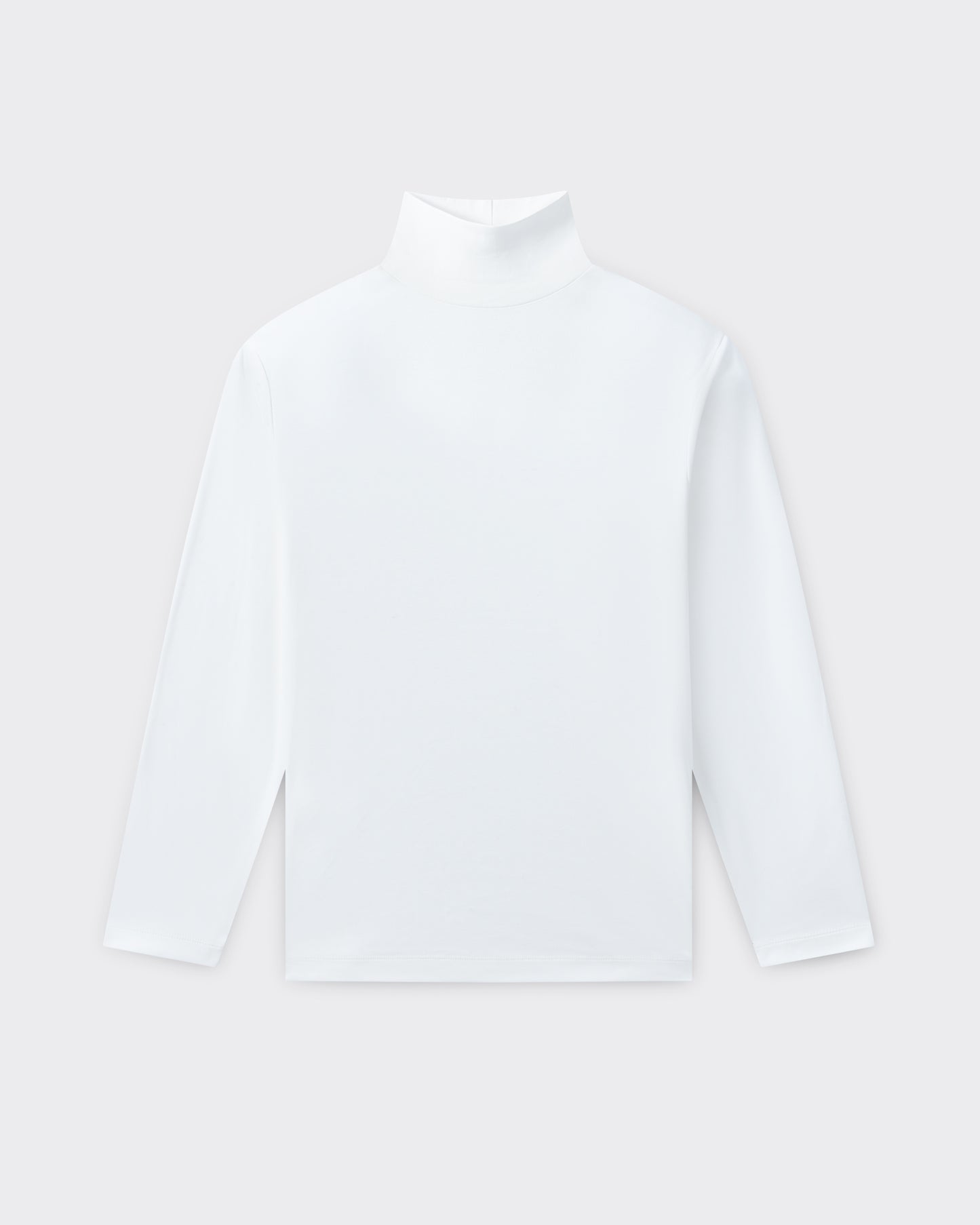 Cotton Mock Neck T-shirt : White