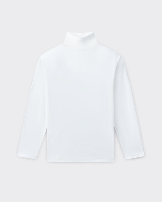 Cotton Mock Neck T-shirt : White
