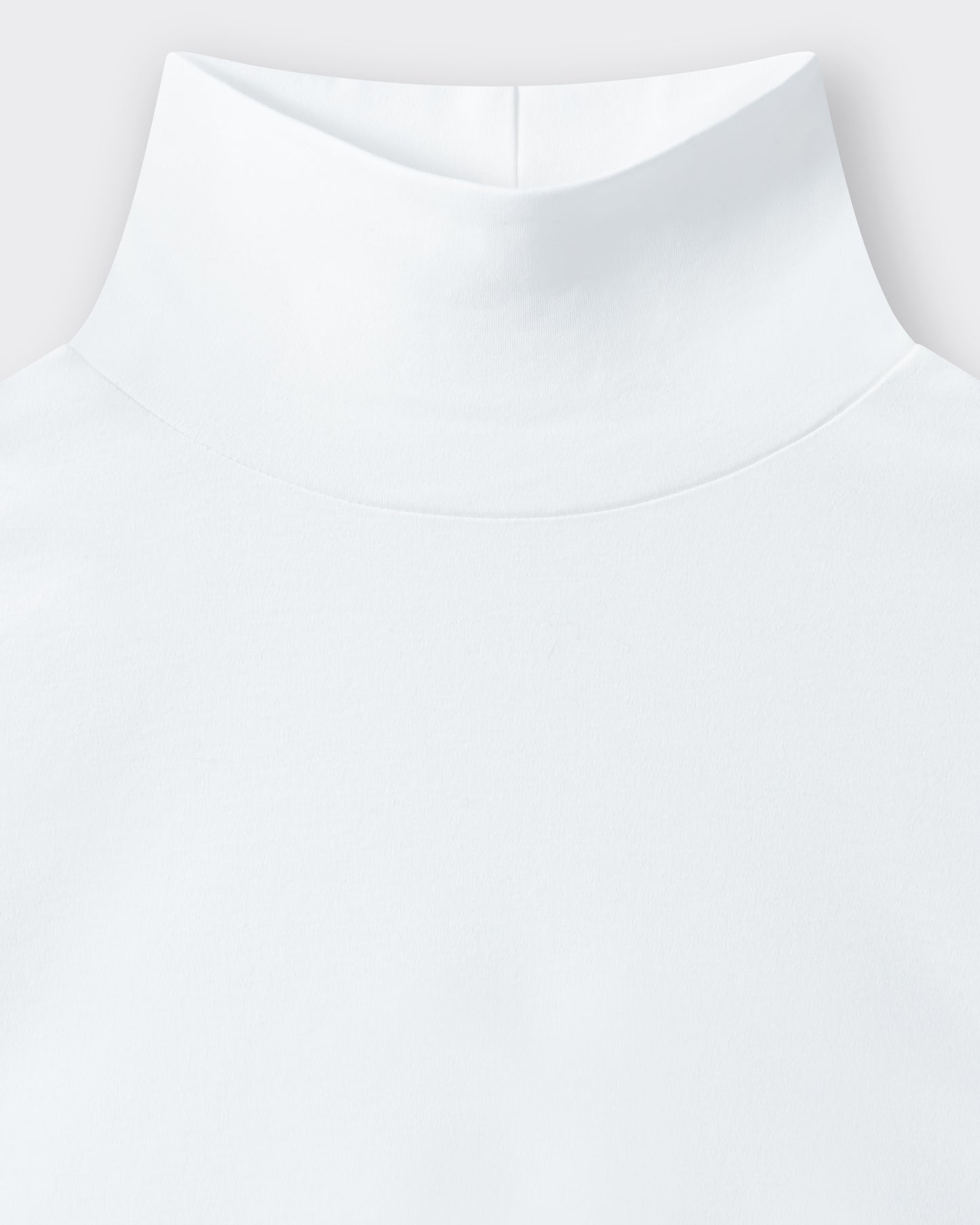 Cotton Mock Neck T-shirt : White