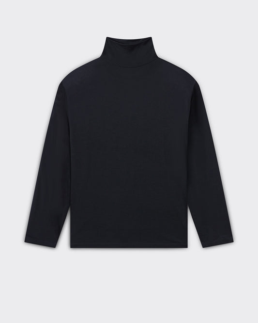 T-shirt Col Cheminée en Cachemire Alashan : Noir