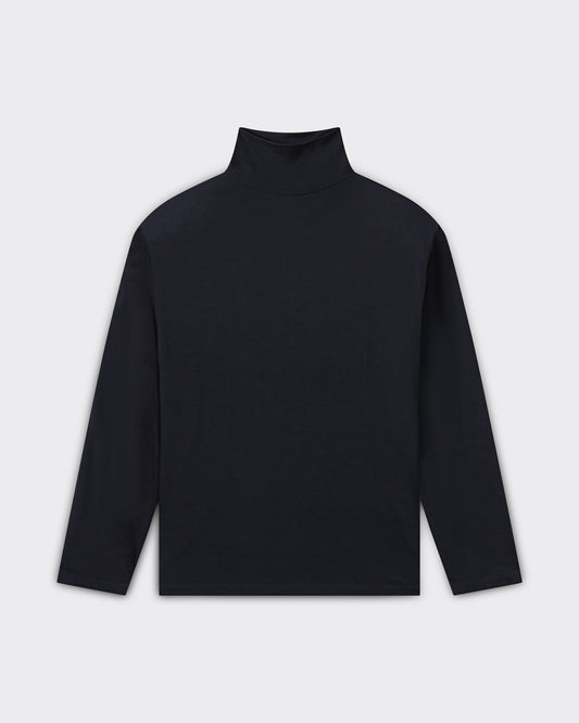 T-shirt Col Cheminée en Cachemire Alashan : Marine Foncé