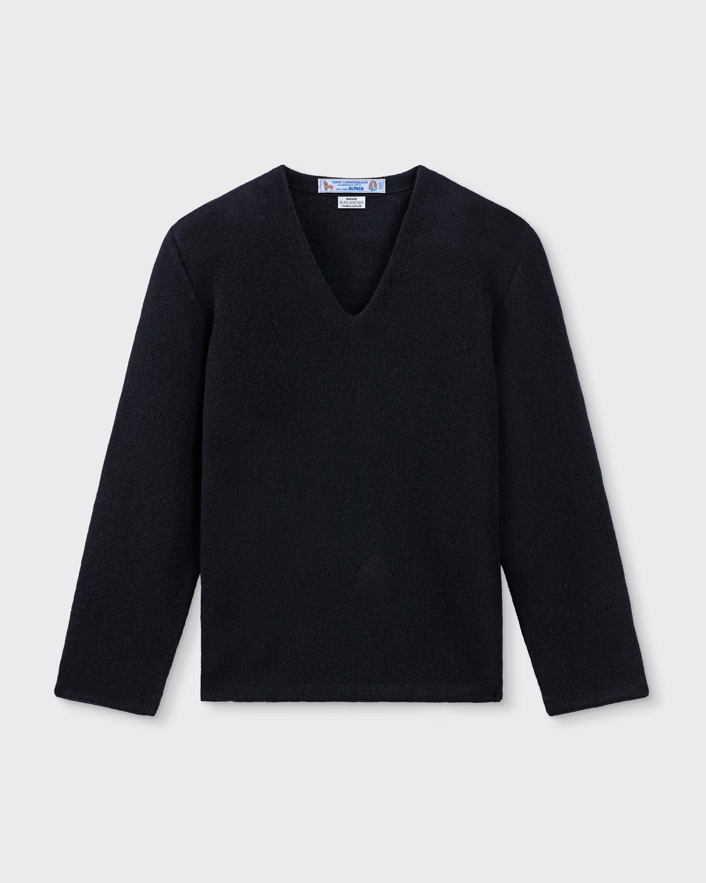 Pull Col V en Alpaga : Noir