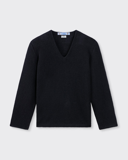 Pull Col V en Alpaga : Noir