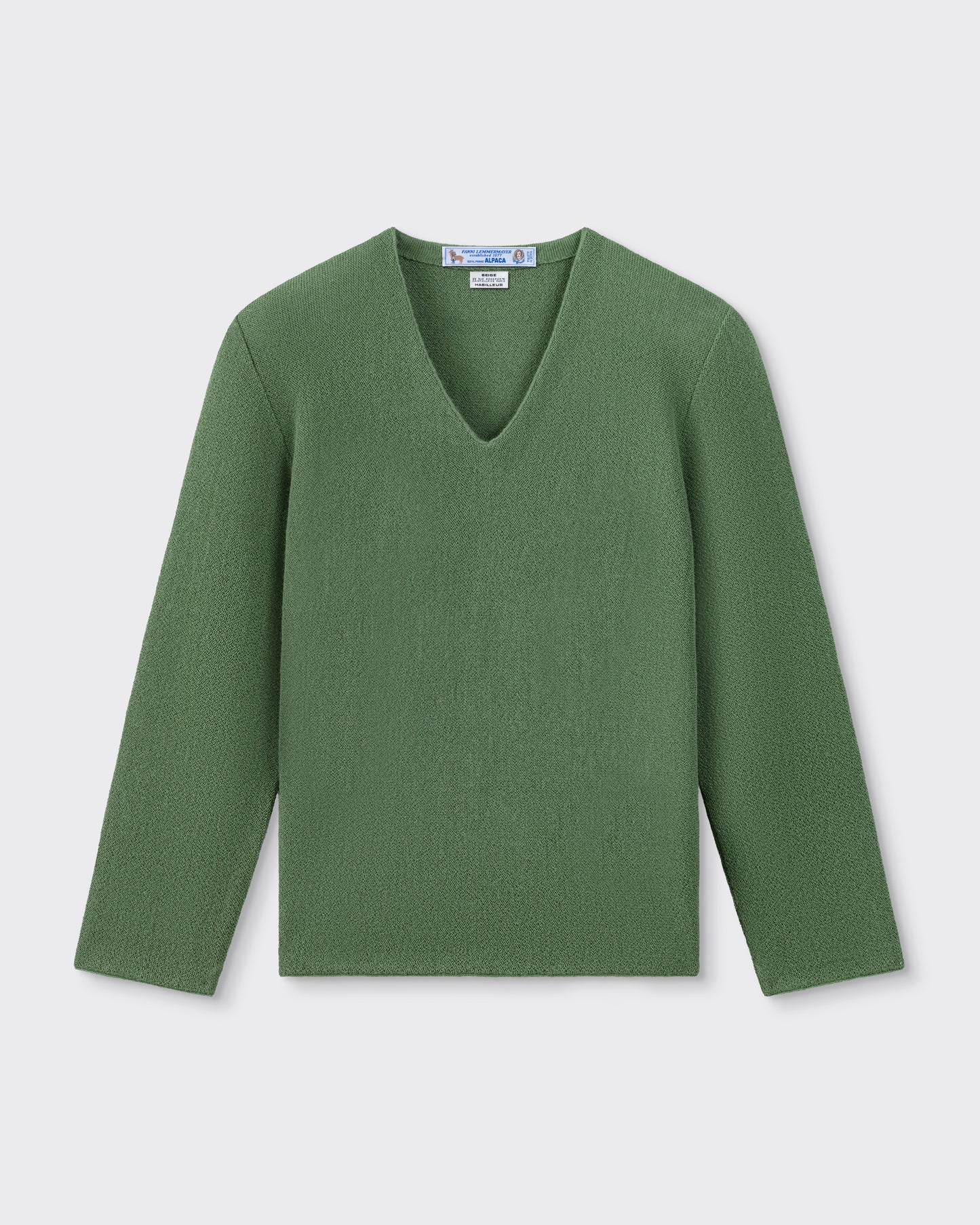 Pull Col V en Alpaga : Lierre