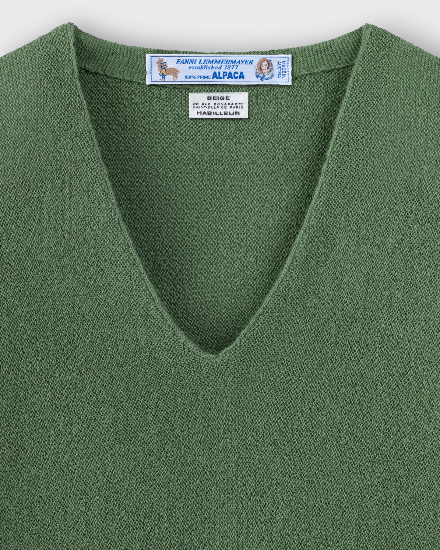 Pull Col V en Alpaga : Lierre