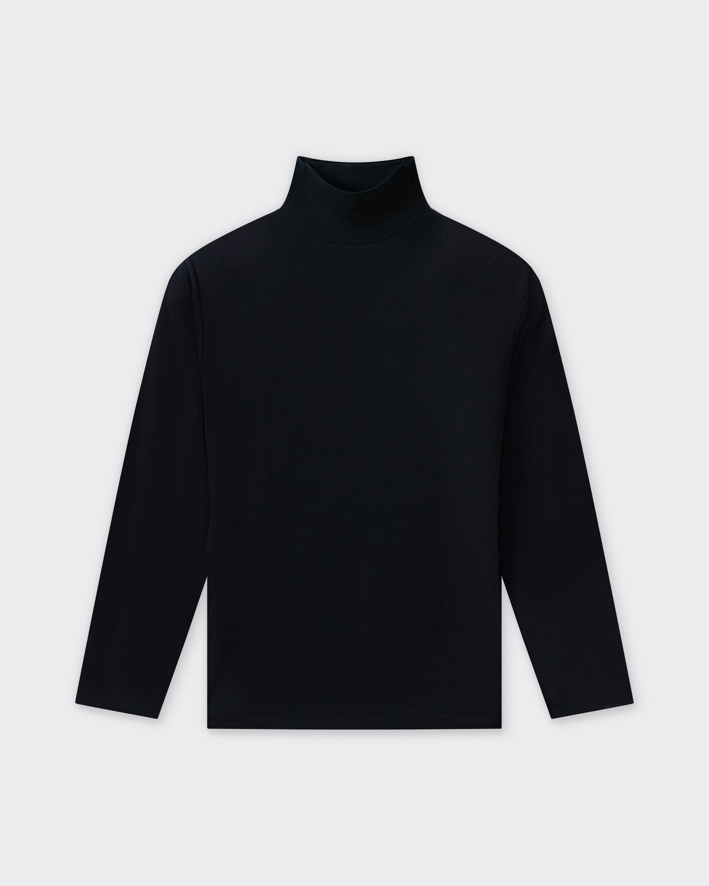 Cotton Mock Neck T-shirt: Black