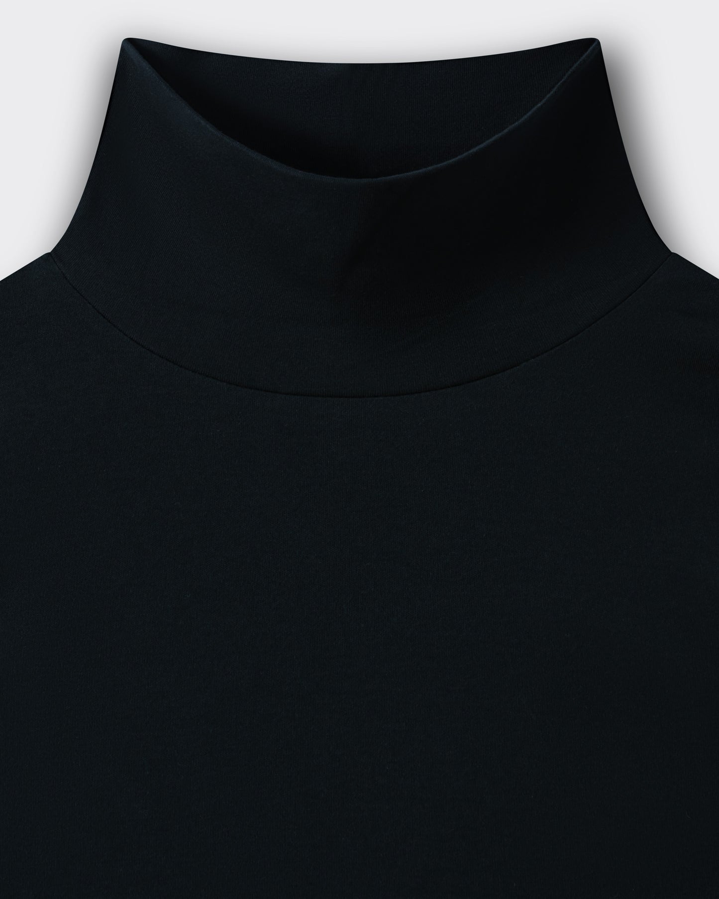 Cotton Mock Neck T-shirt: Black