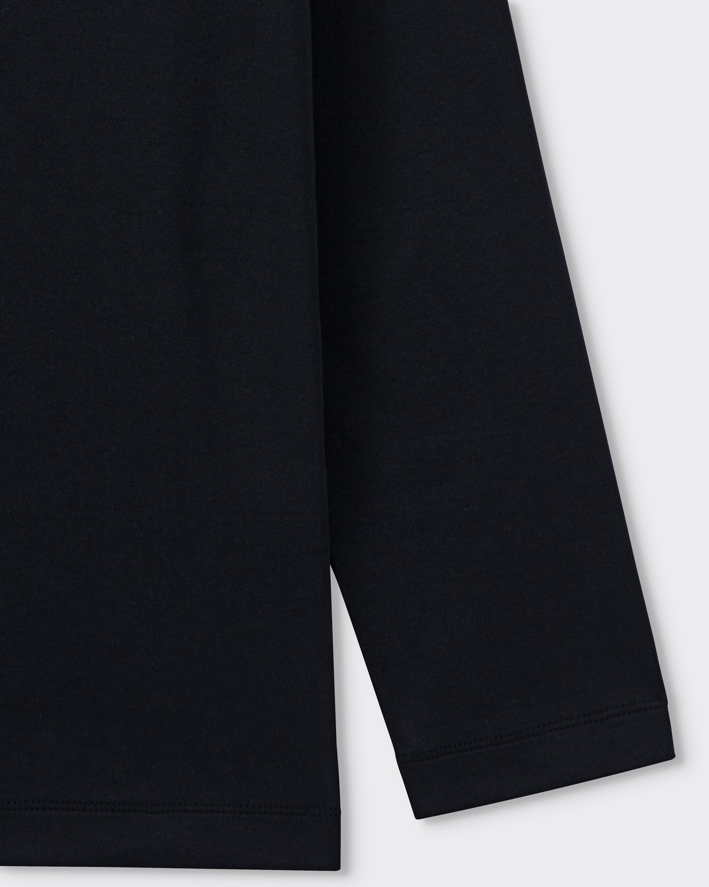 Cotton Mock Neck T-shirt: Black