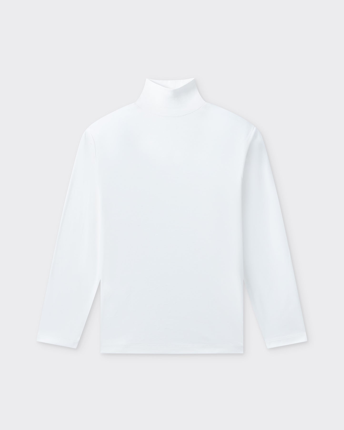 T-shirt Col Cheminée en Coton : Blanc