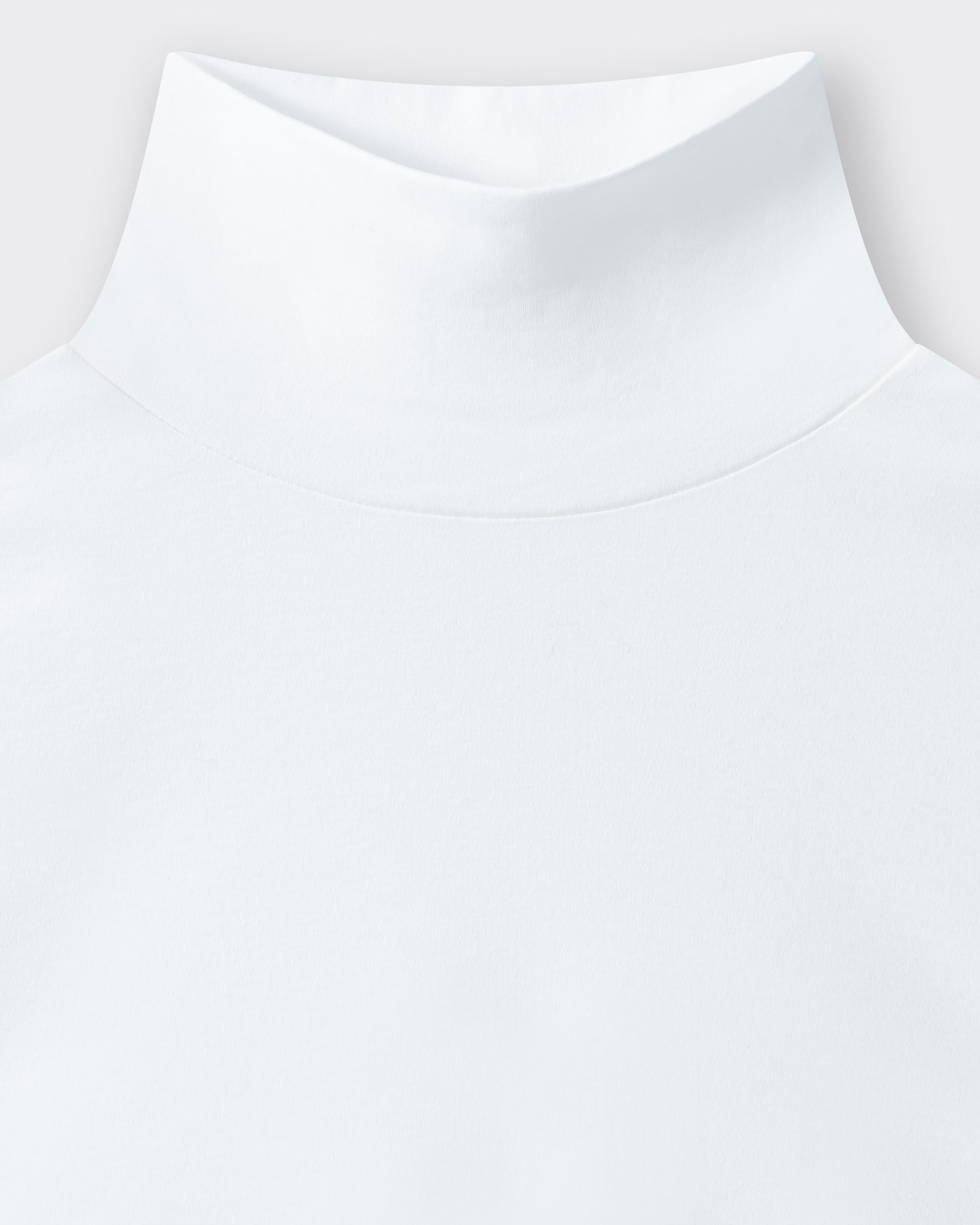 T-shirt Col Cheminée en Coton : Blanc