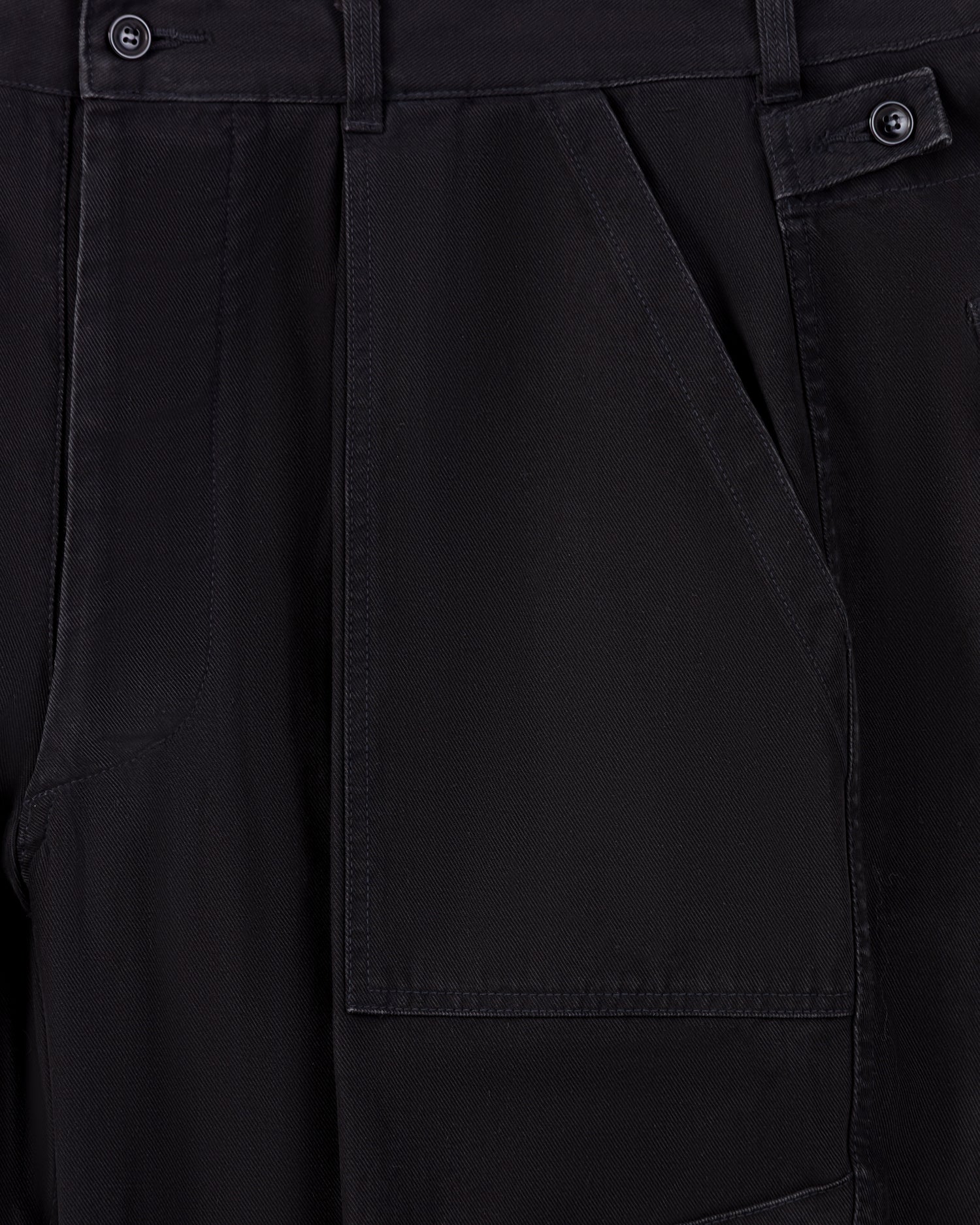 A.PRESSE military trousers in French cotton gabardine, US Air Force inspired, wide cut, made in Japan