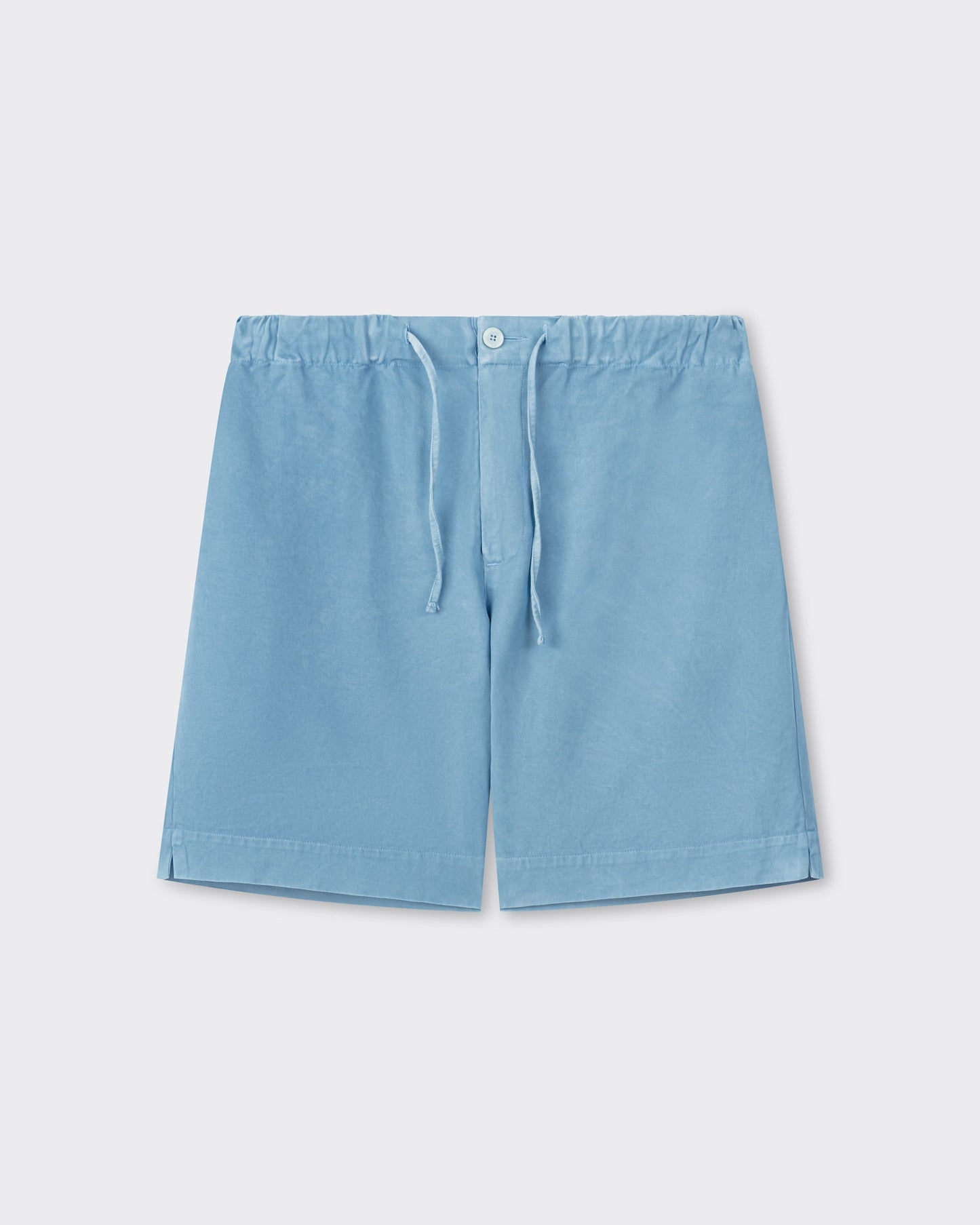 Arpenteur Repos S cotton shorts in woad front view at Beige Habilleur Paris