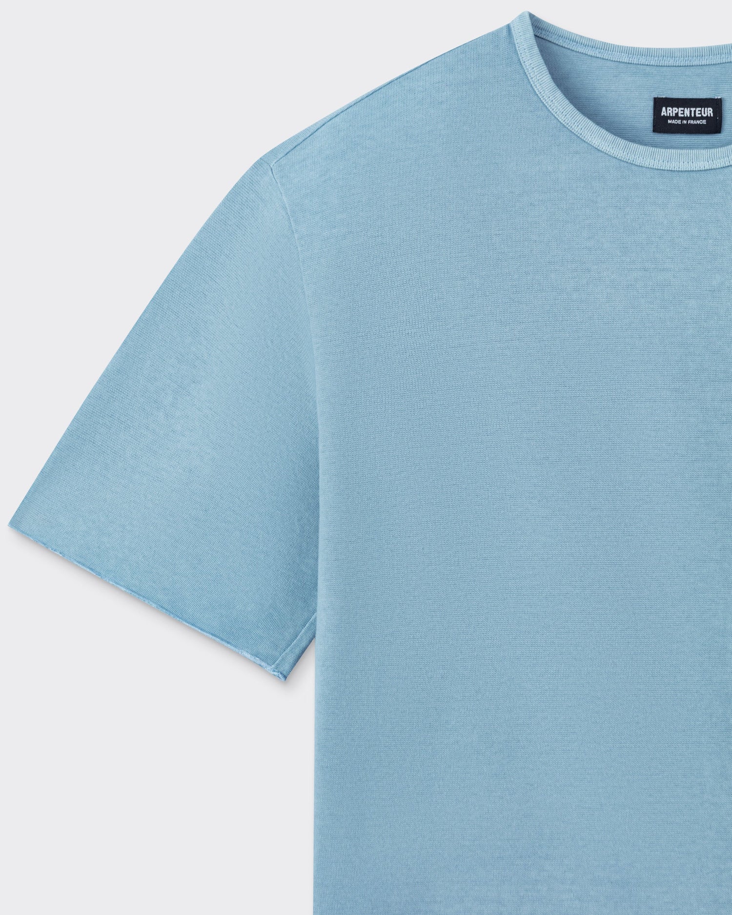 Arpenteur Pontus Rachel knit t-shirt in light pastel back view at Beige Habilleur Paris