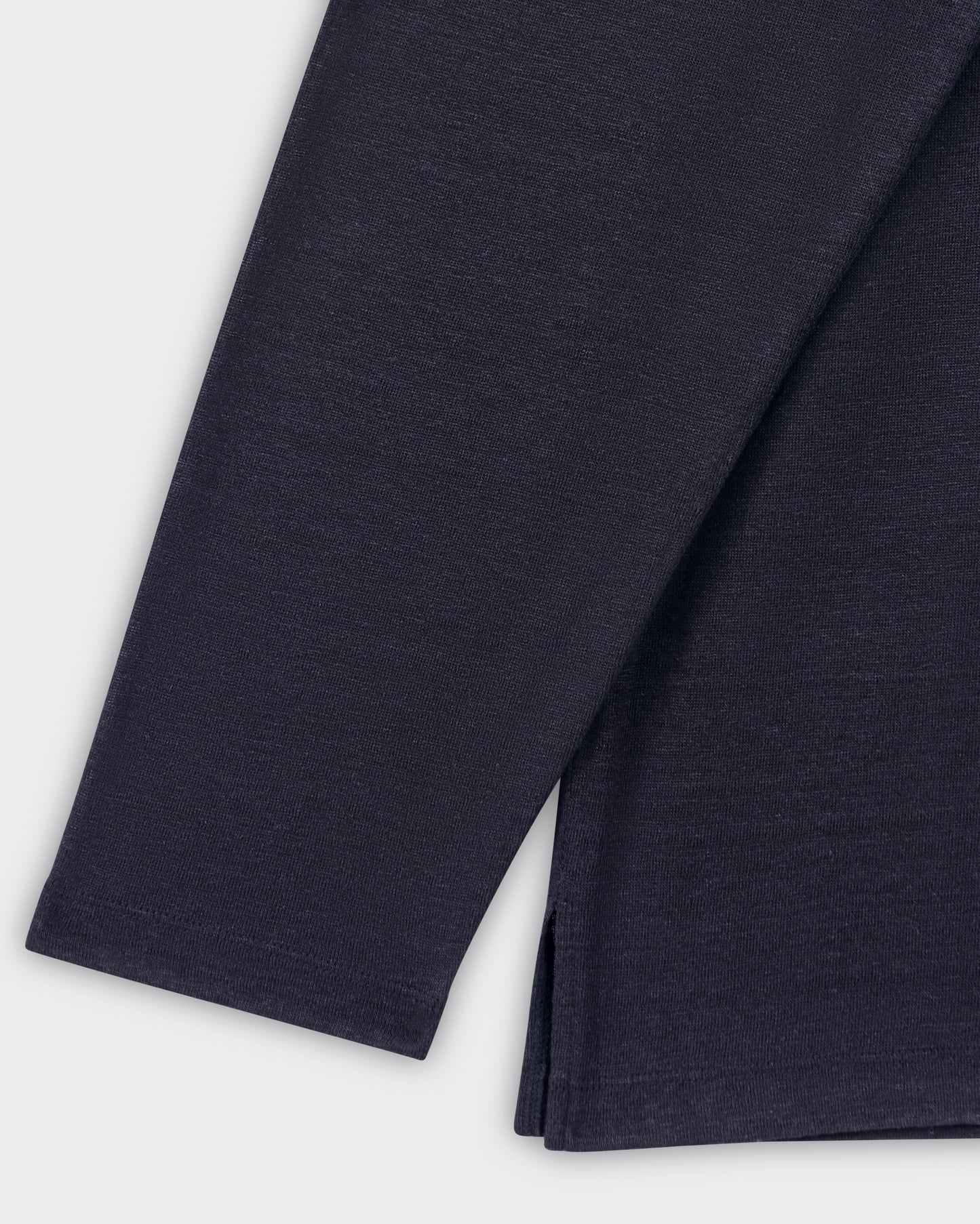 Linen Basque Shirt: Navy