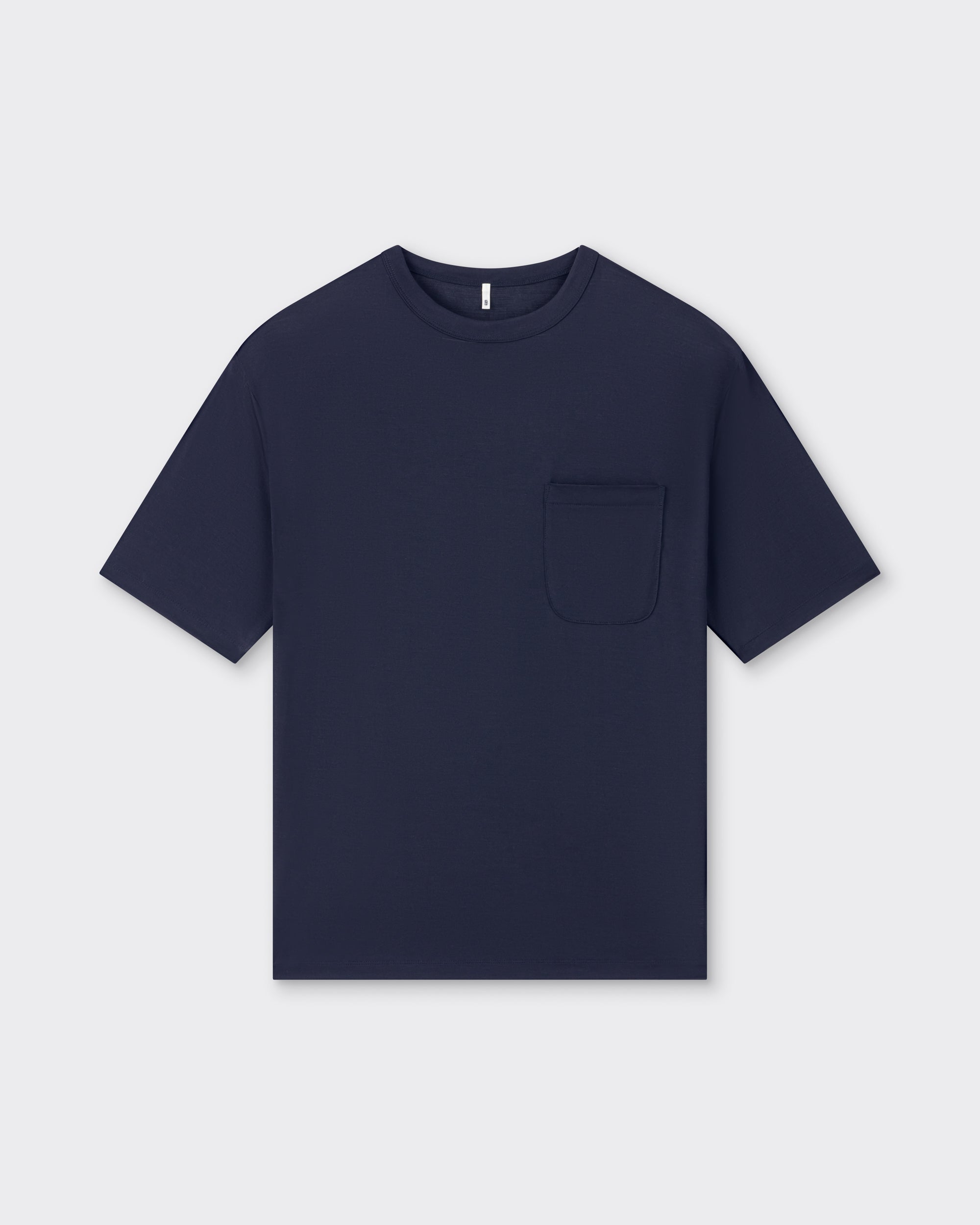 Batoner silk t-shirt navy, front view