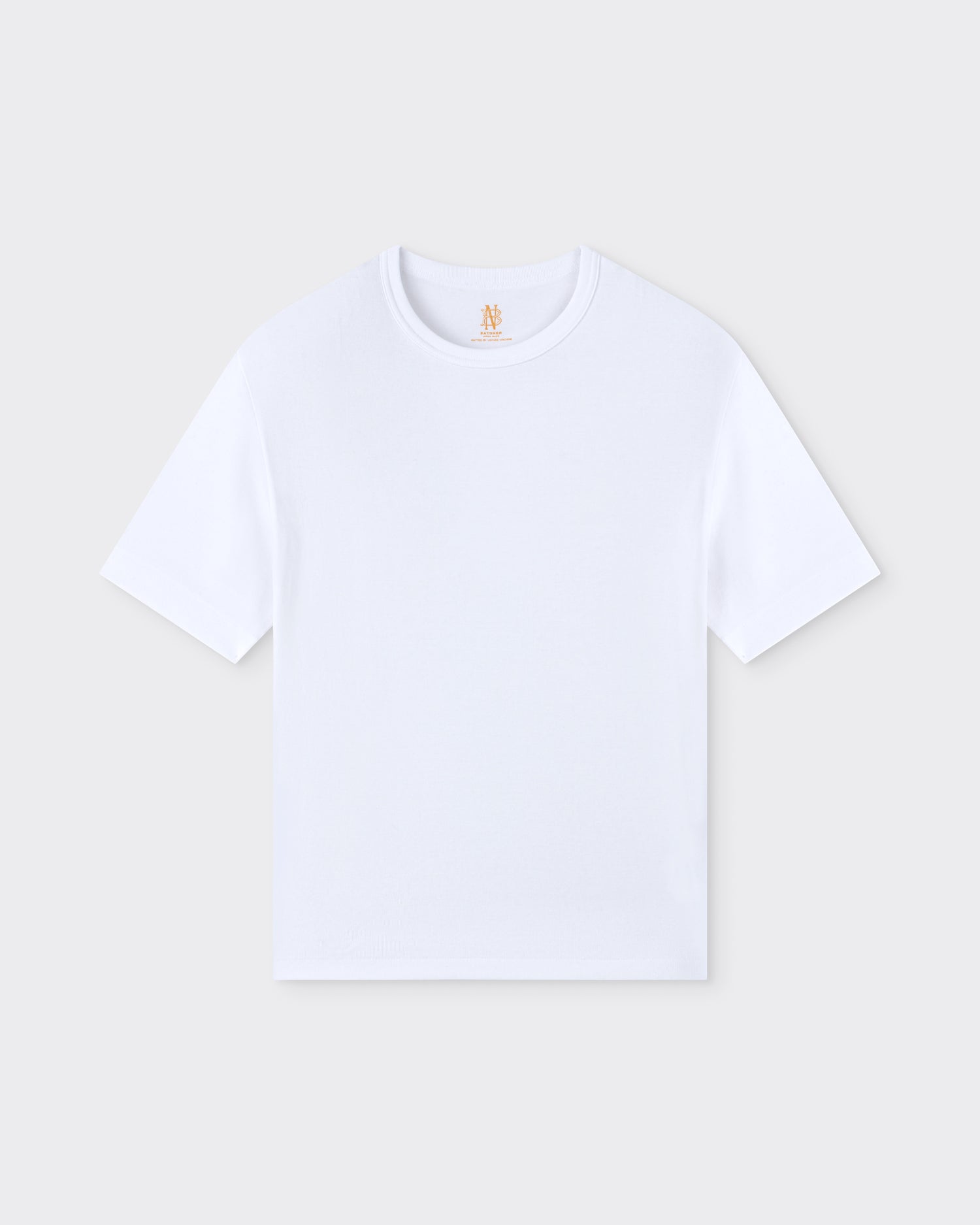 Batoner tubular cotton t-shirt white, front view