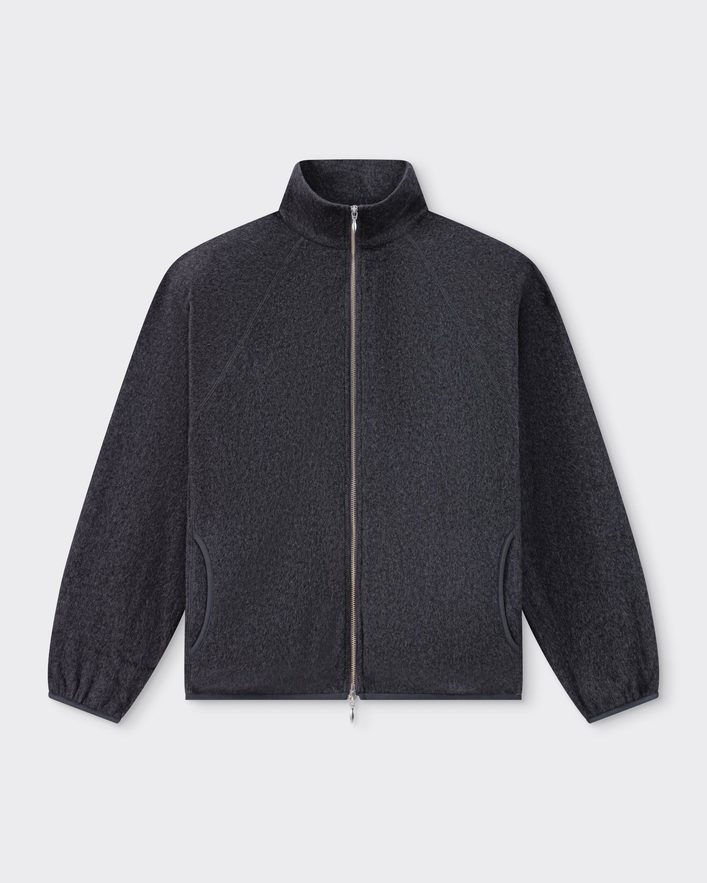 Silk & Cotton Fleece Jacket: Charcoal