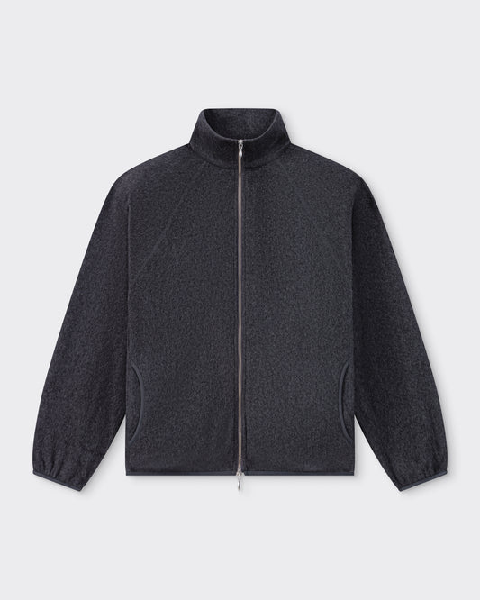 Veste Zippée en Soie et Coton : Anthracite