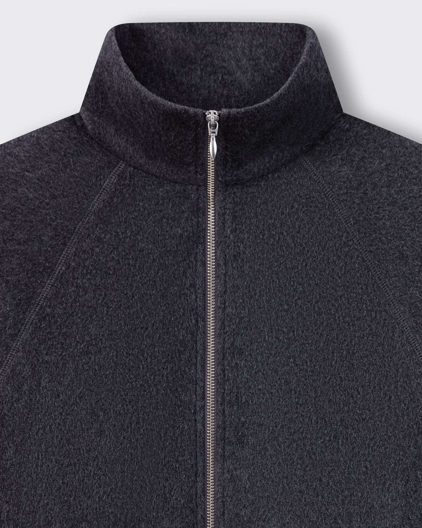 Silk & Cotton Fleece Jacket: Charcoal