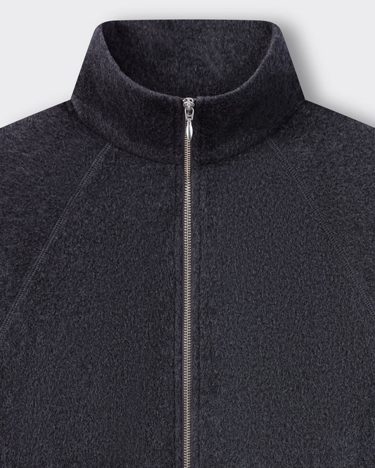 Veste Zippée en Soie et Coton : Anthracite