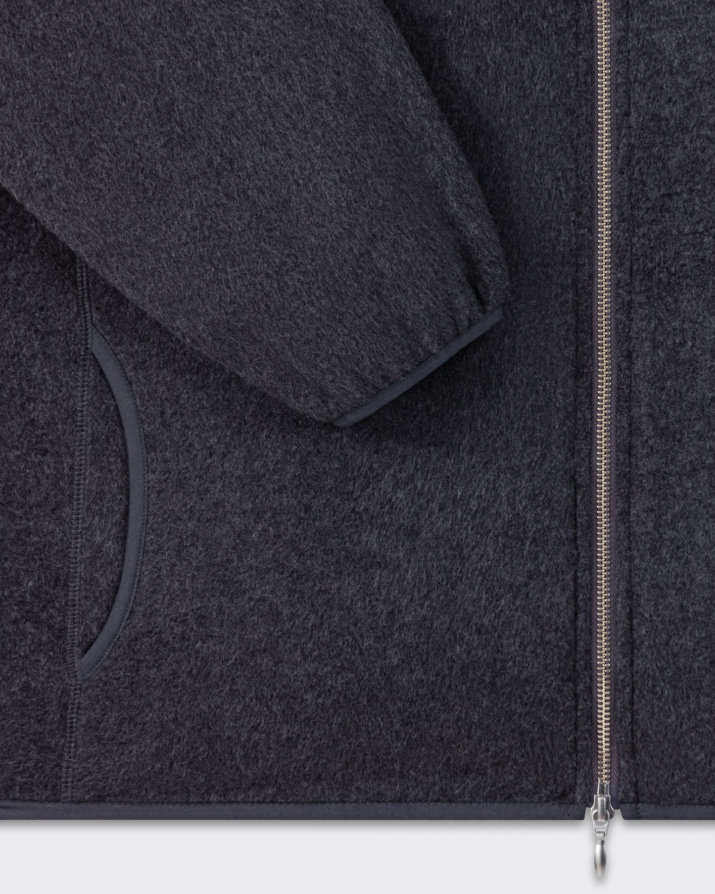 Silk & Cotton Fleece Jacket: Charcoal