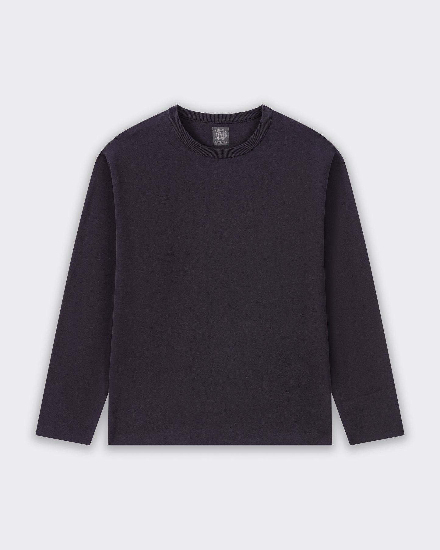 Long-Sleeve Cotton T-Shirt: Navy