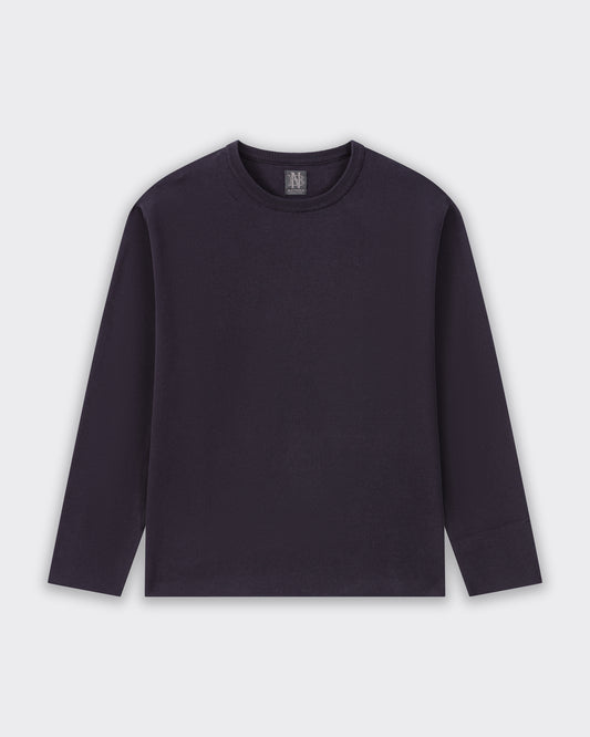 T-shirt Manches Longues en Coton : Marine