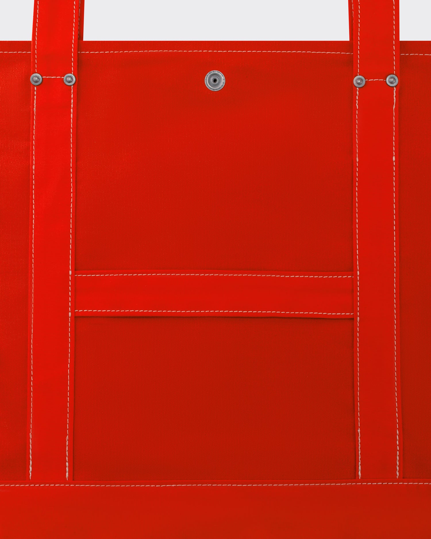 Cabas tote bag coton rouge Jean Laumet vue dos bande fixation valise