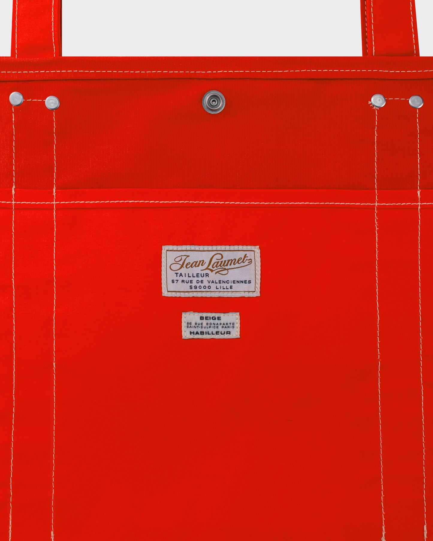 Étiquette Jean Laumet Tailleur Lille Beige Habilleur Paris cabas rouge