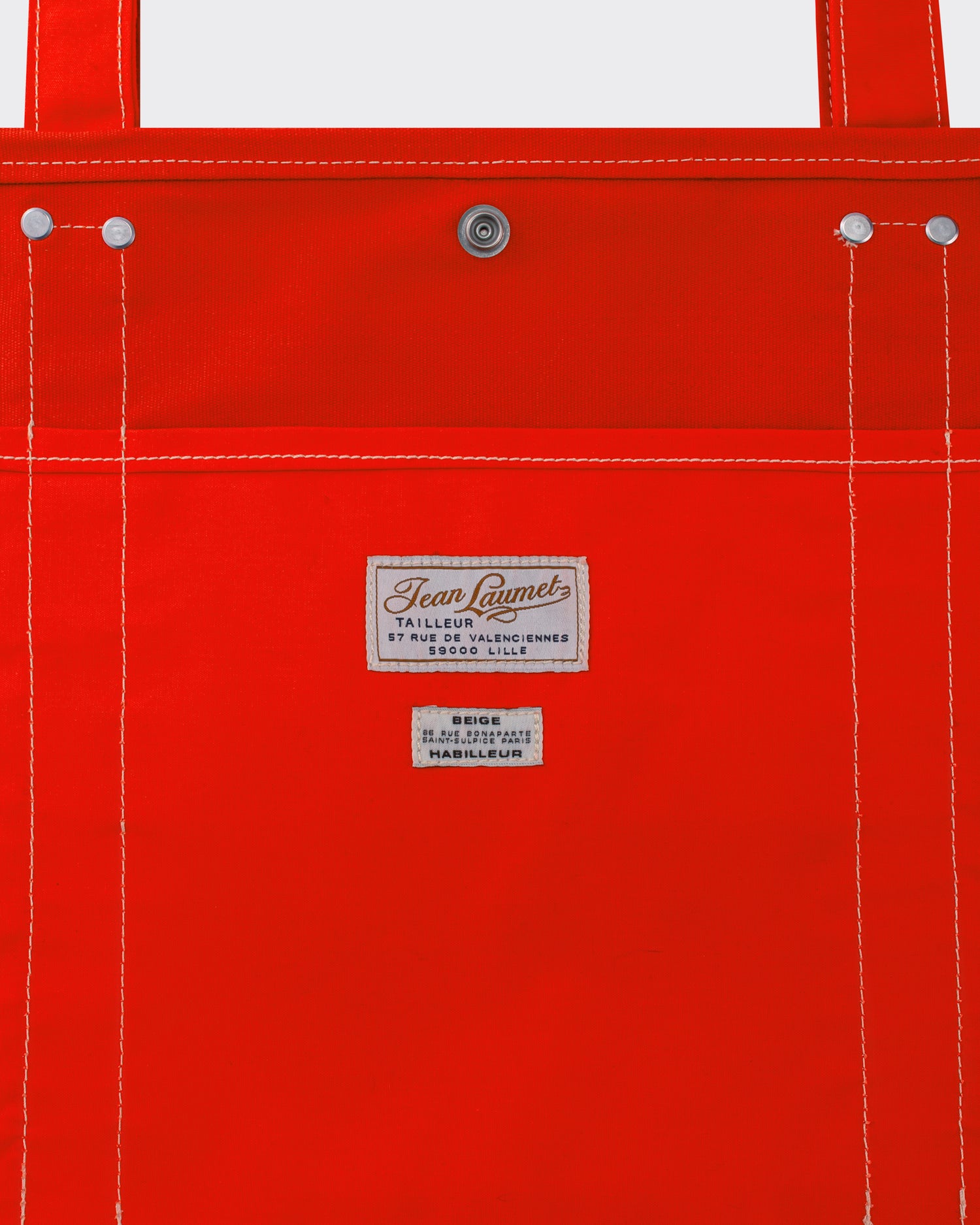 Étiquette Jean Laumet Tailleur Lille Beige Habilleur Paris cabas rouge