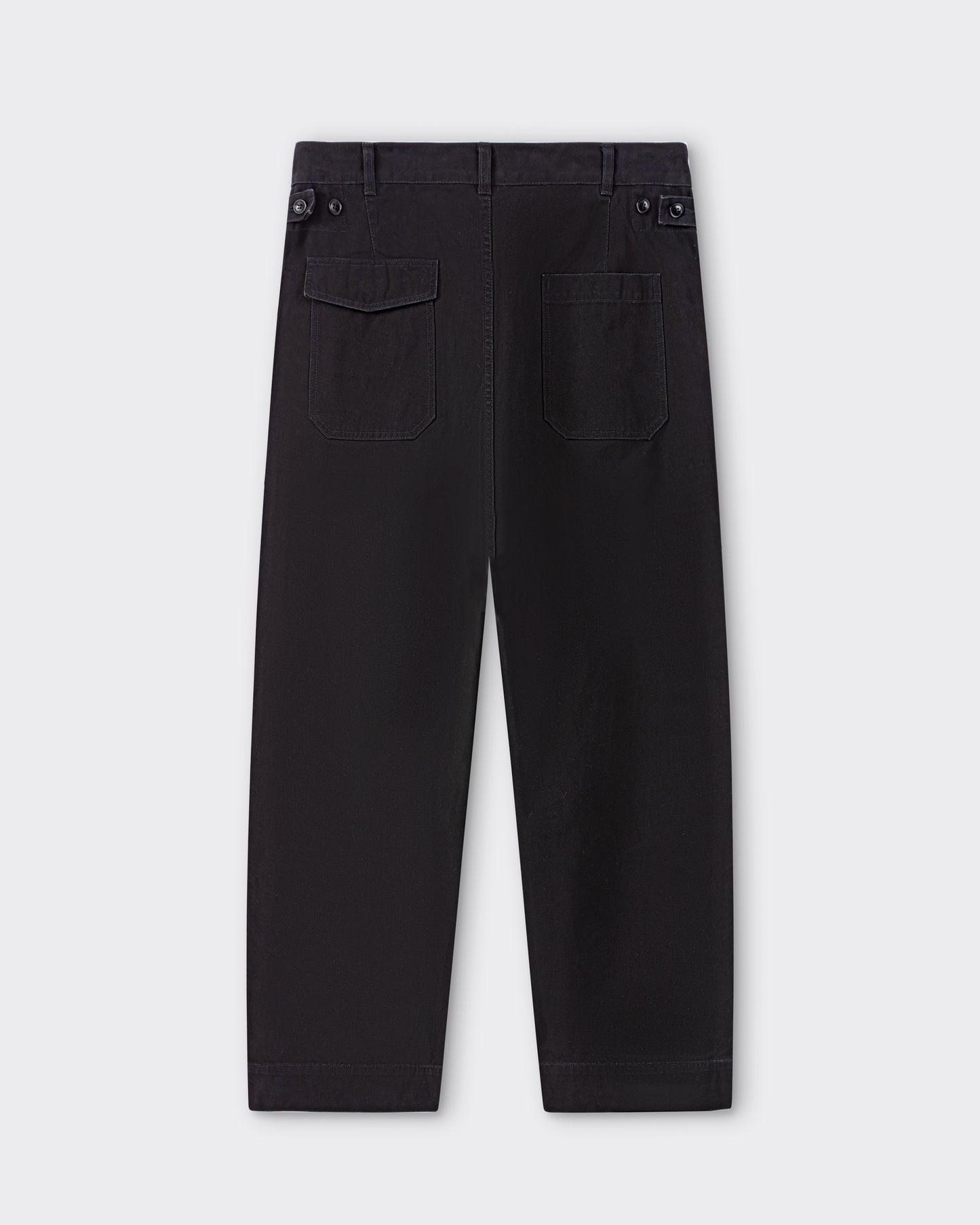 A.PRESSE military trousers in French cotton gabardine, US Air Force inspired, wide cut, made in Japan