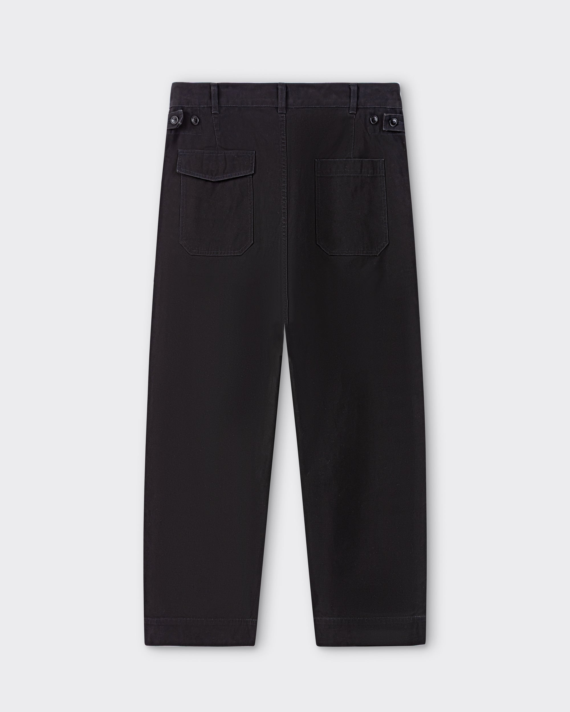 A.PRESSE military trousers in French cotton gabardine, US Air Force inspired, wide cut, made in Japan