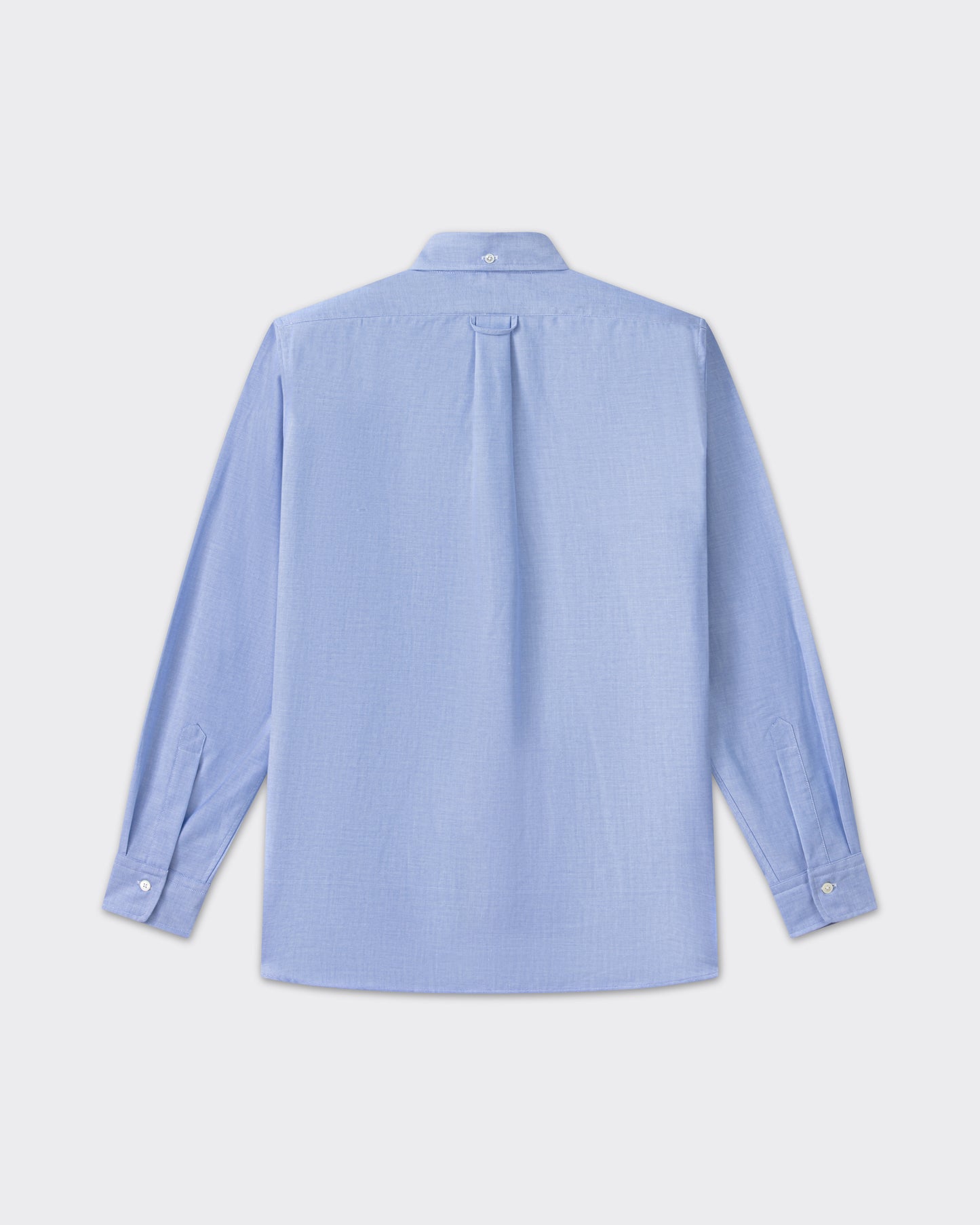 Back view, sky blue cotton oxford OCBD shirt, BEIGE HABILLEUR PARIS