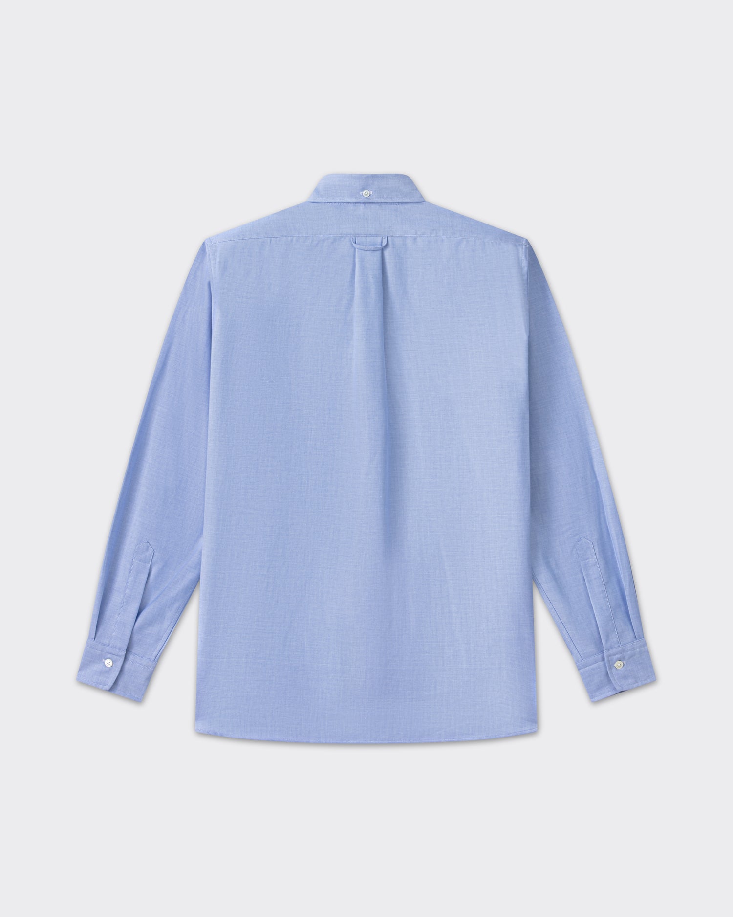 Back view, sky blue cotton oxford OCBD shirt, BEIGE HABILLEUR PARIS